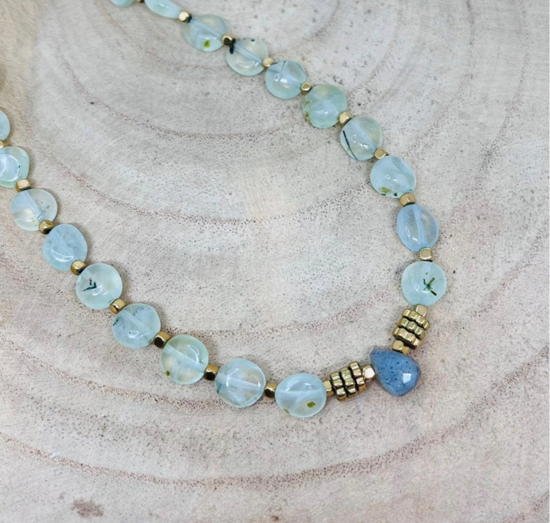 Collier Préhnite et Labradorite
