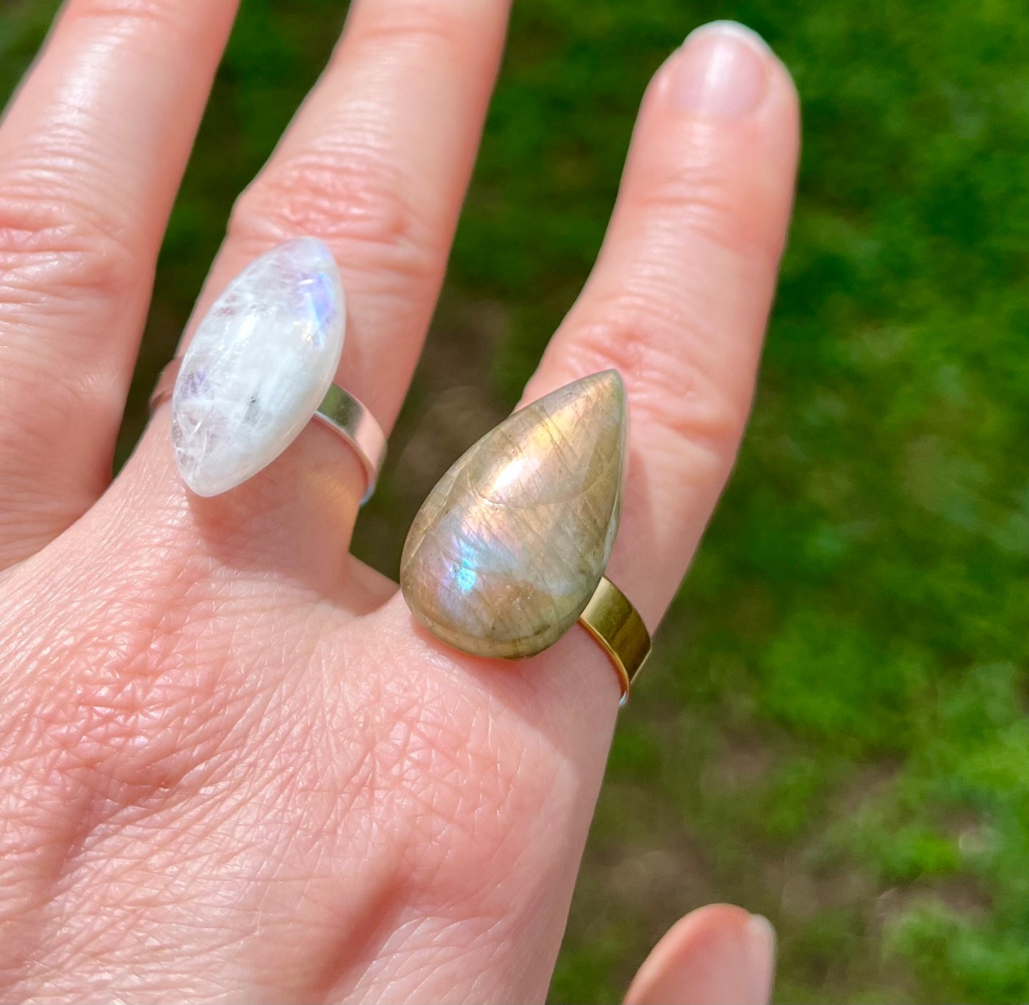 Bague poire Labradorite