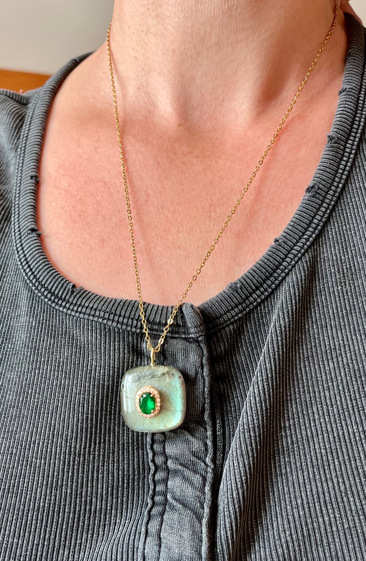 Sautoir grigri Labradorite