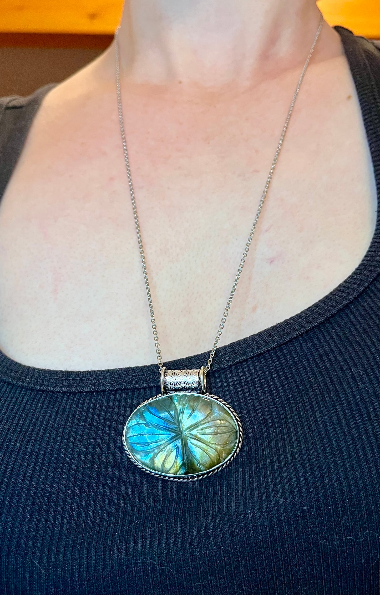 Collier sautoir Labradorite