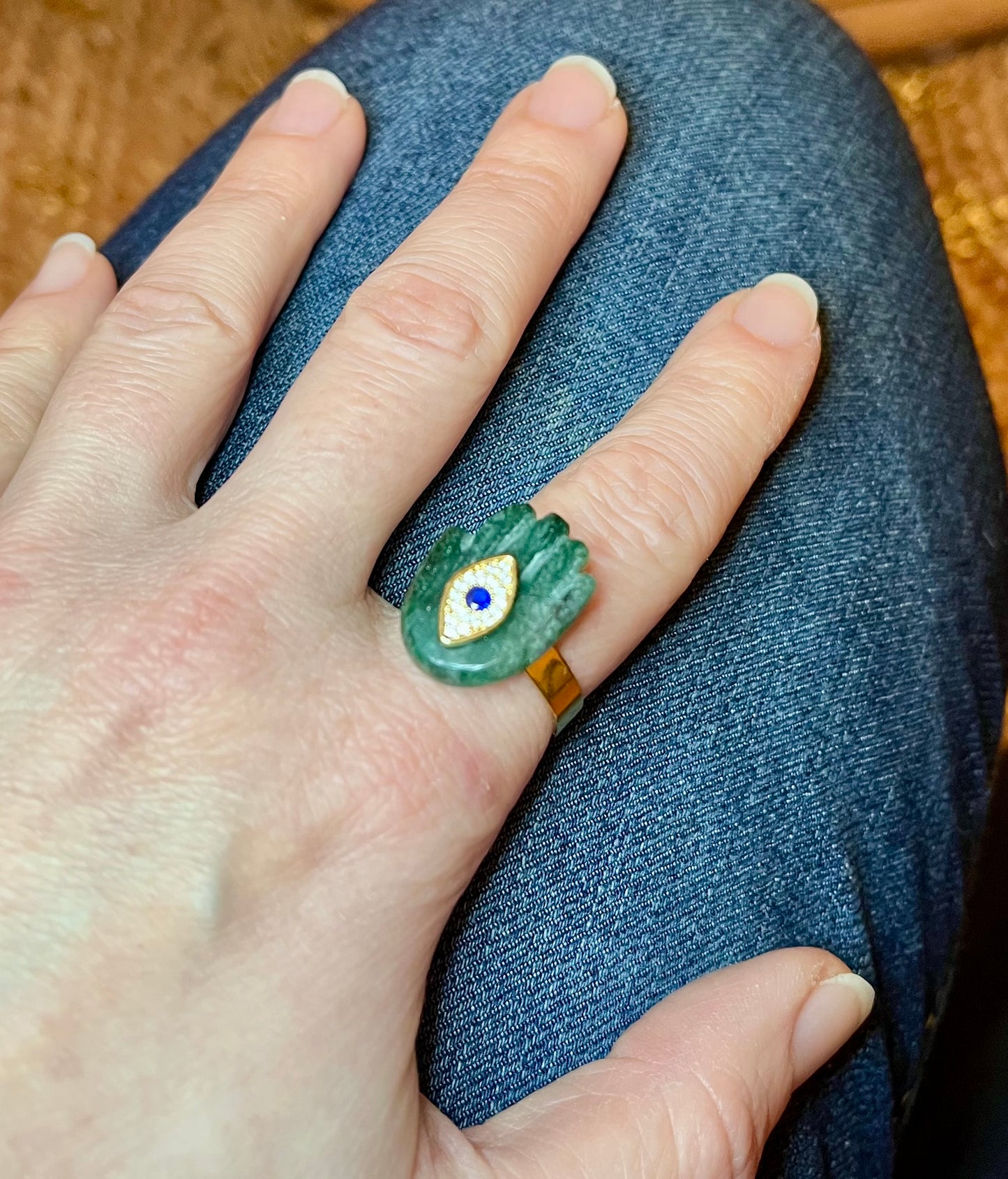 Bague main protectrice Aventurine