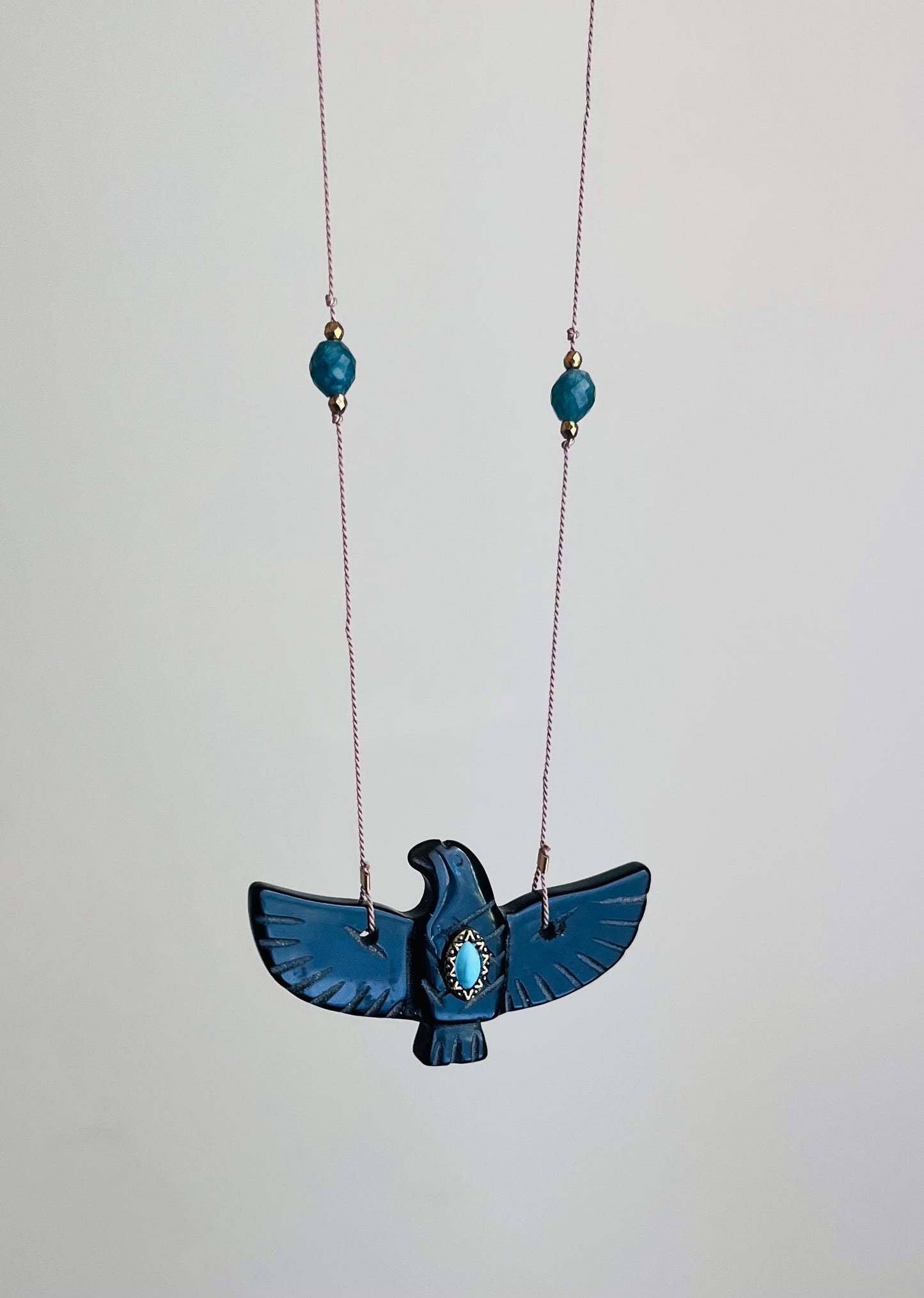 Collier sautoir phœnix Onyx noir