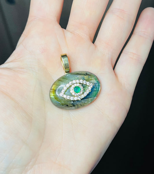 Pendentif œil protecteur Labradorite