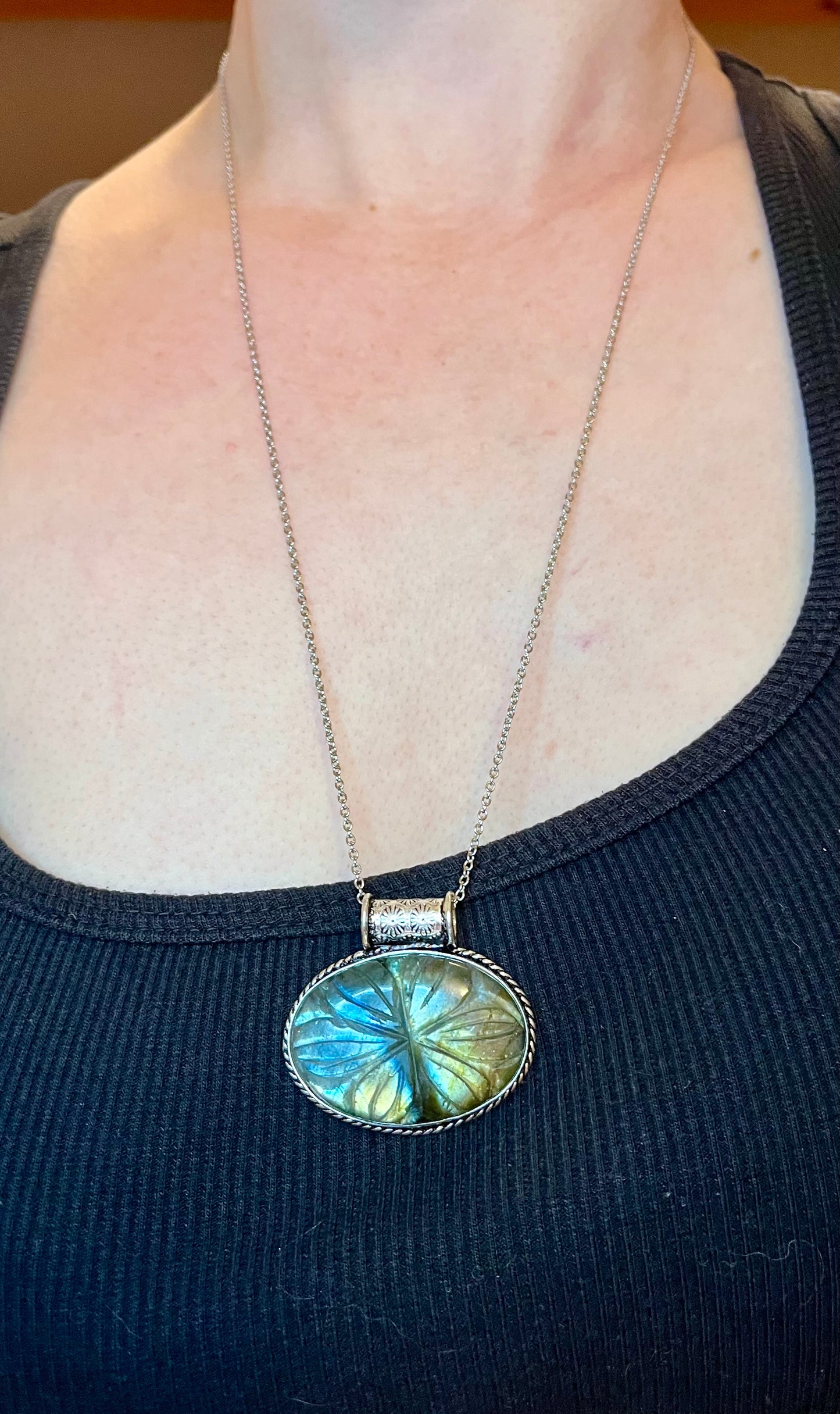 Collier sautoir Labradorite