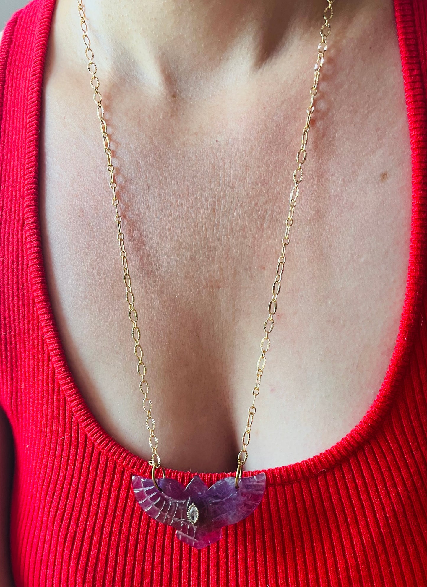 Collier sautoir phœnix Améthyste