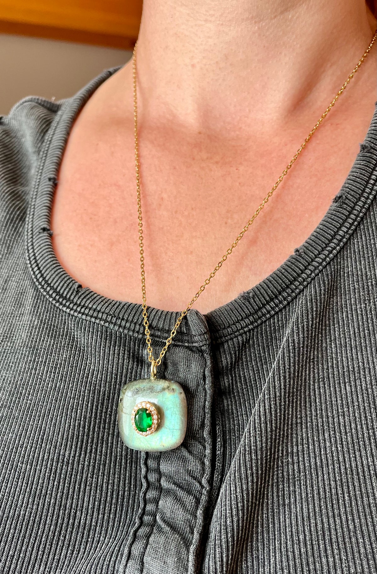 Sautoir grigri Labradorite