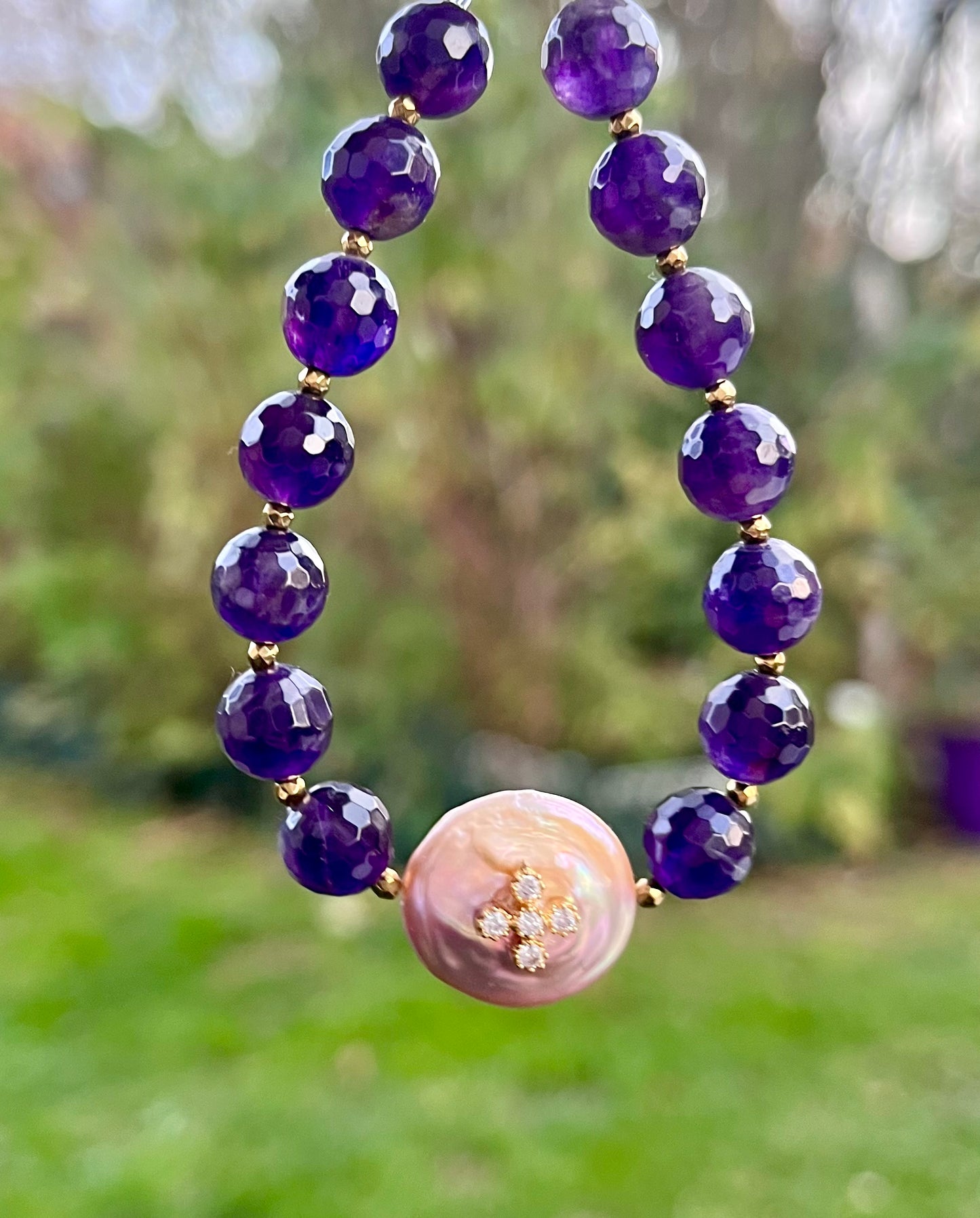 Bracelet Améthyste et Perle d’eau douce