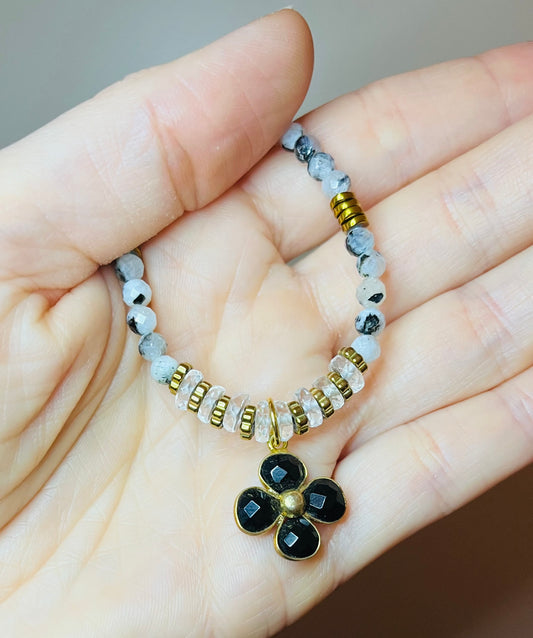 Collier Pierre de Lune et Onyx noir