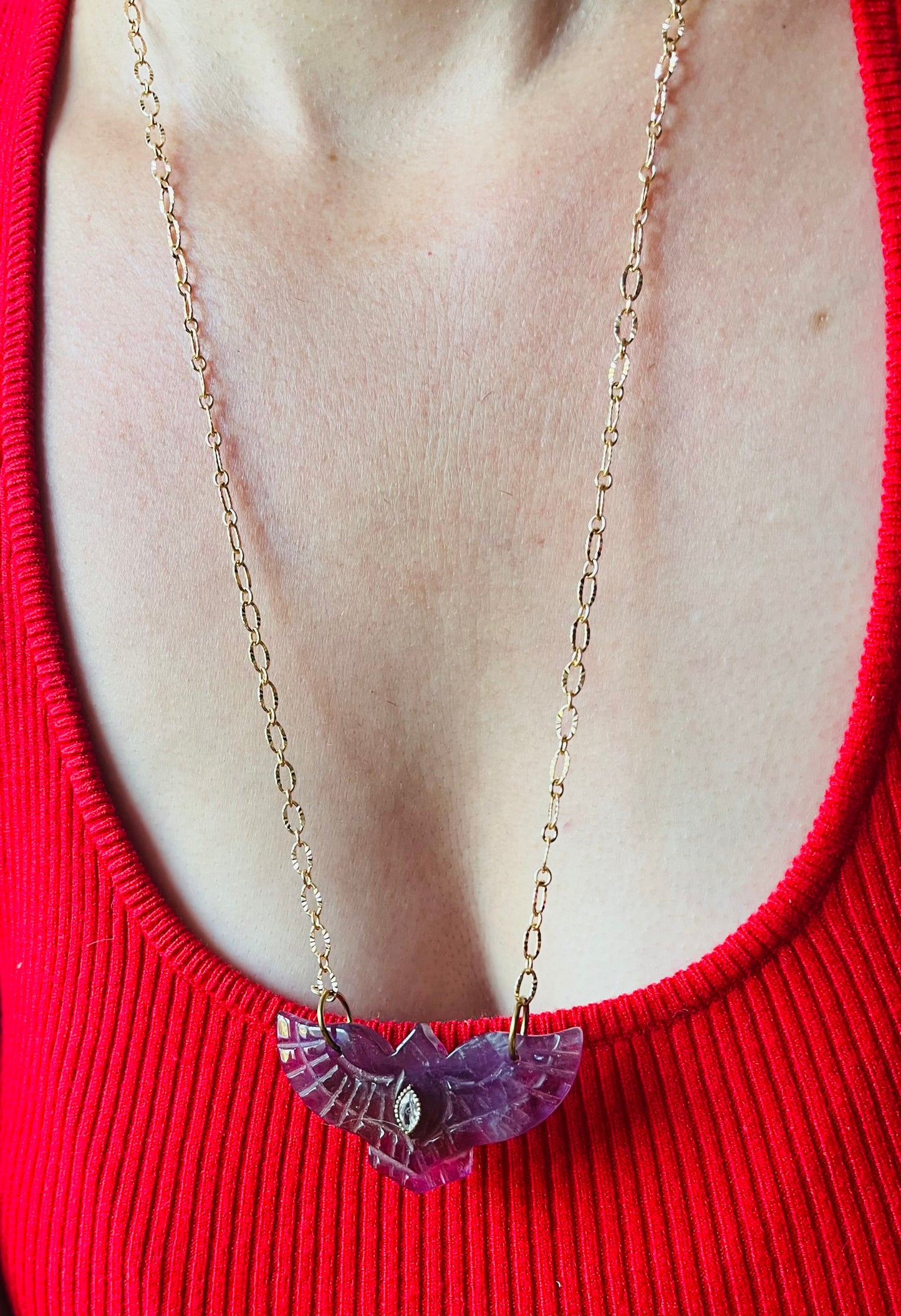 Collier sautoir phœnix Améthyste