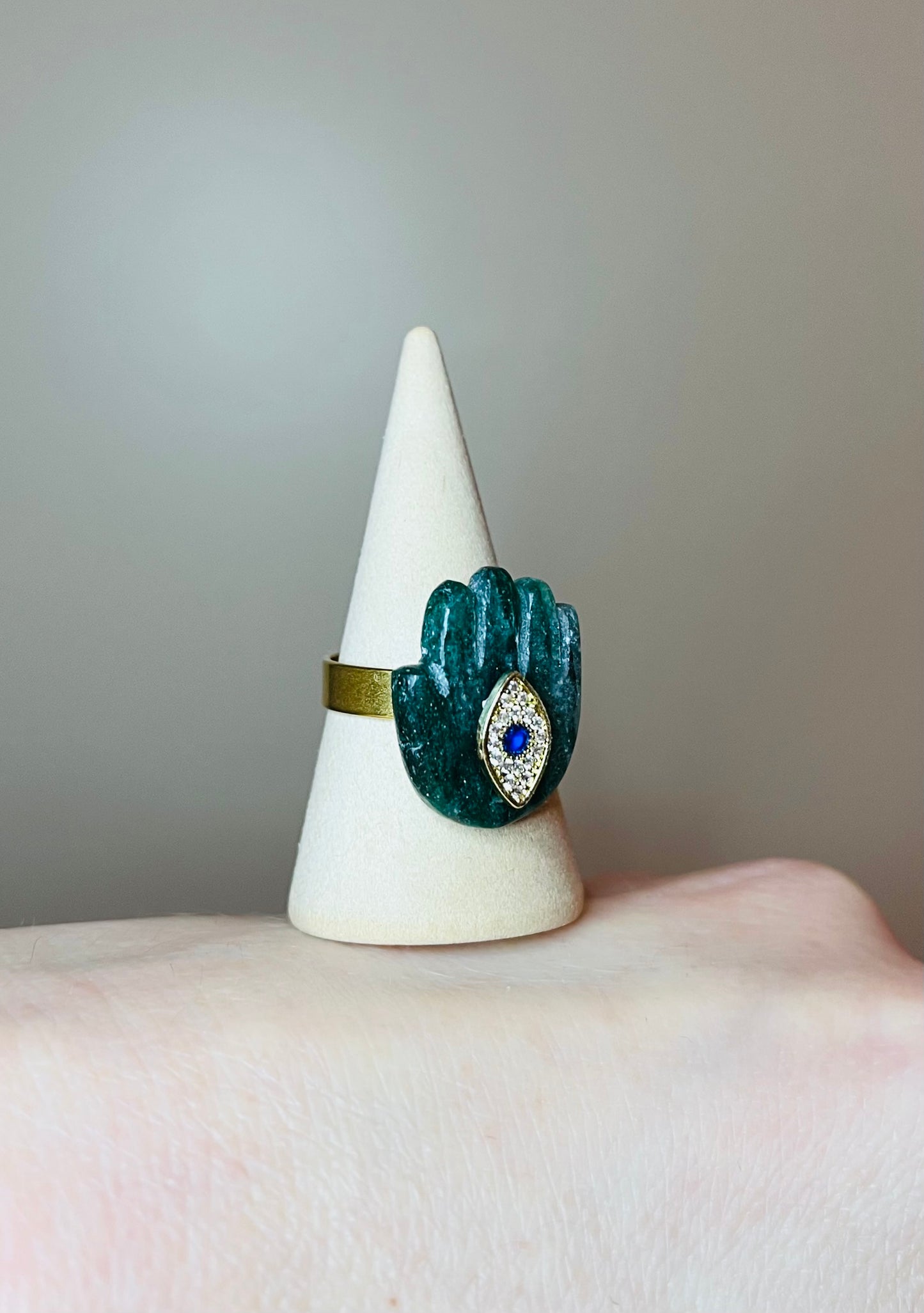 Bague main protectrice Aventurine