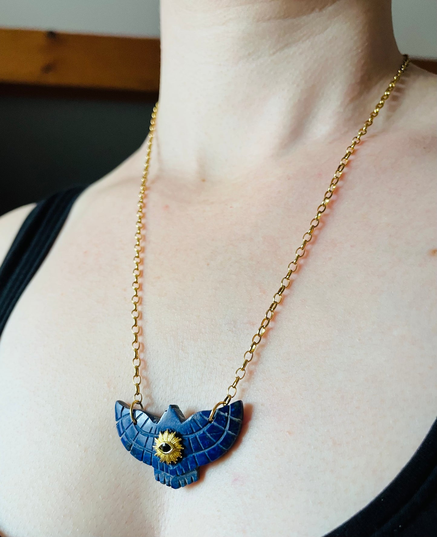 Sautoir phœnix Lapis-Lazuli