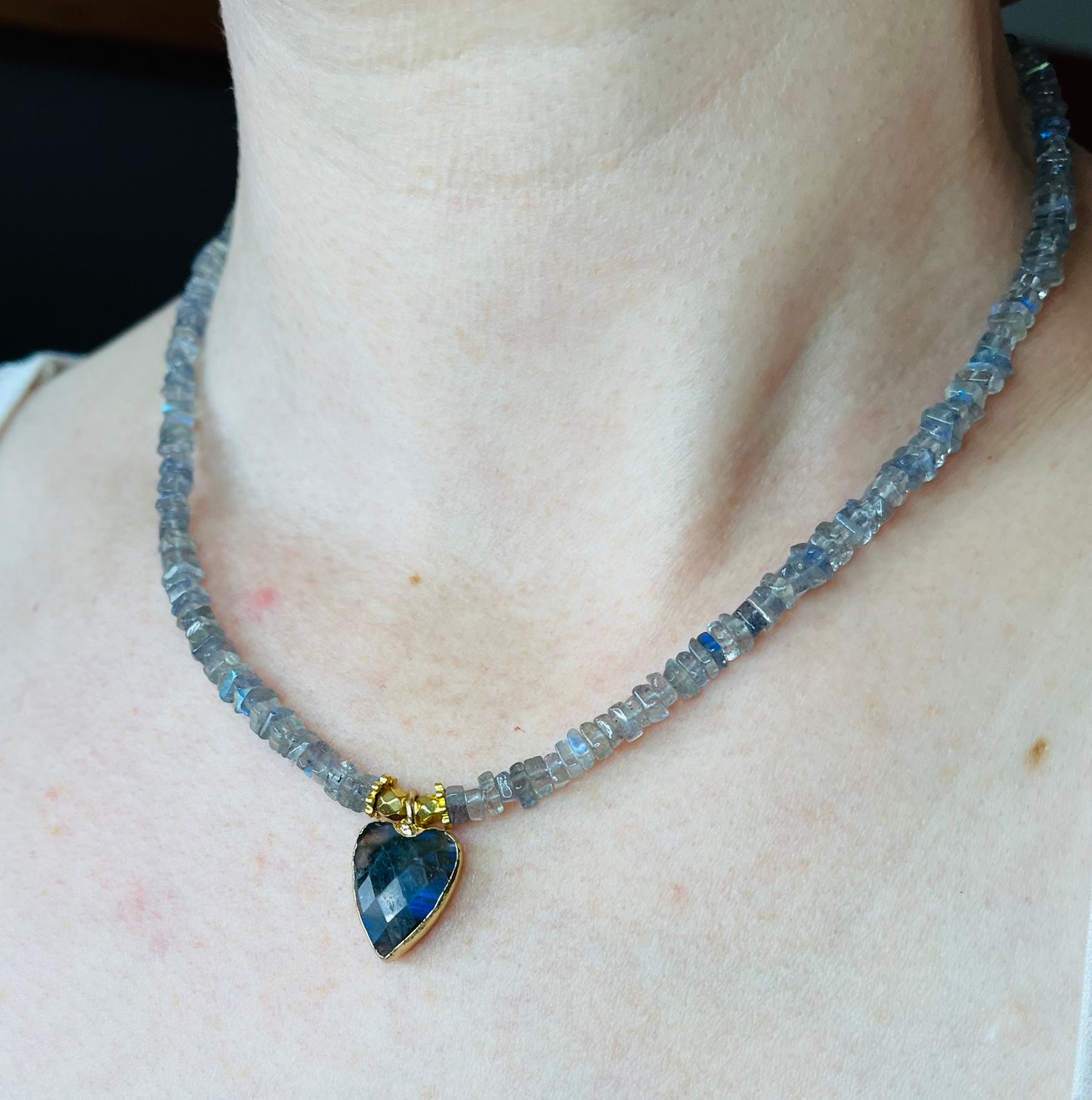 Collier cœur Labradorite