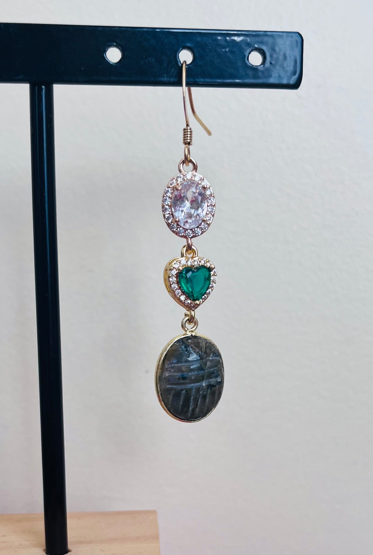 Mono boucle grigri scarabée Labradorite