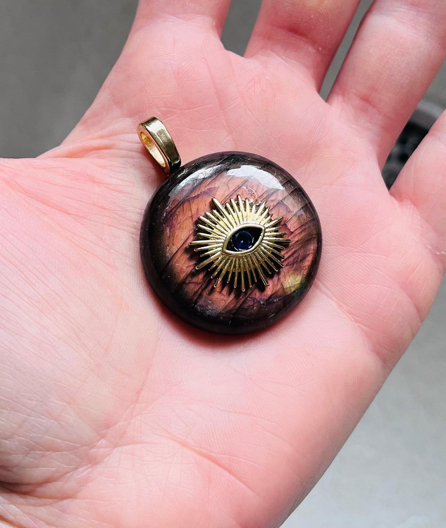 Pendentif Labradorite œil protecteur