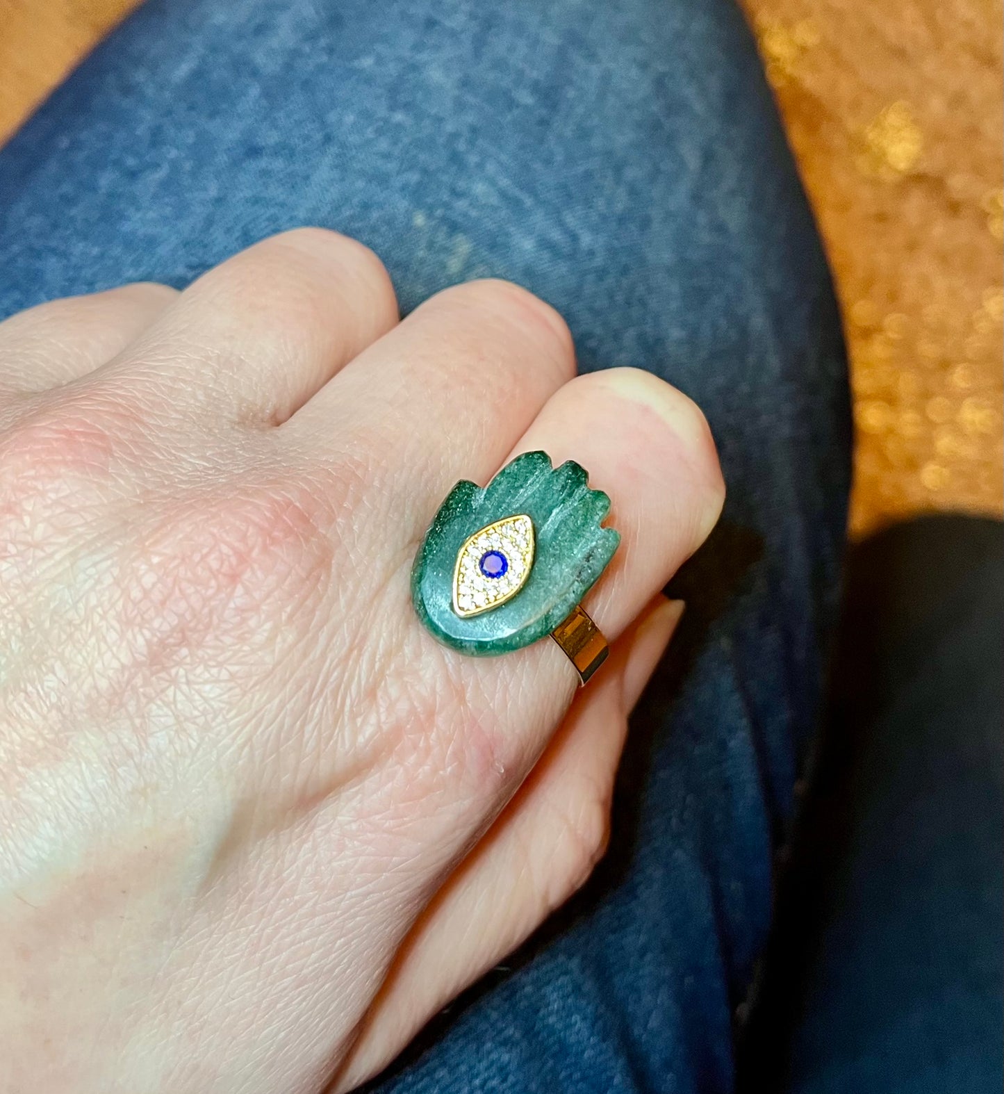 Bague main protectrice Aventurine