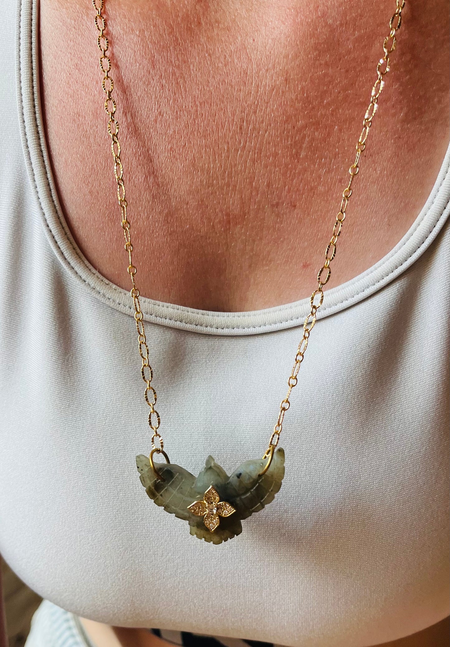 Collier sautoir phœnix Labradorite