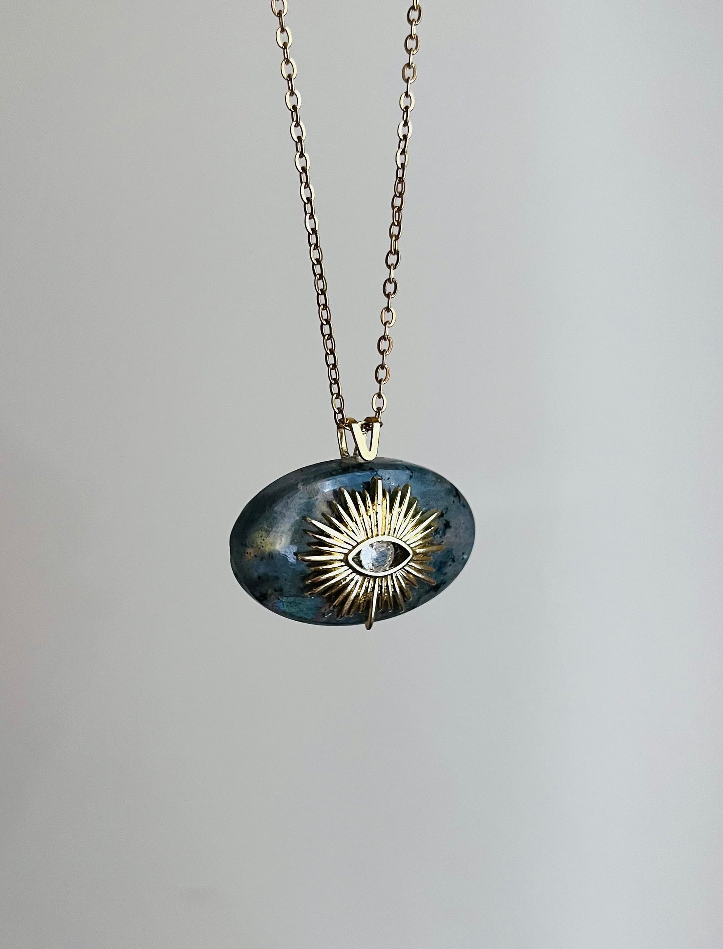 Collier sautoir protecteur grigri Labradorite
