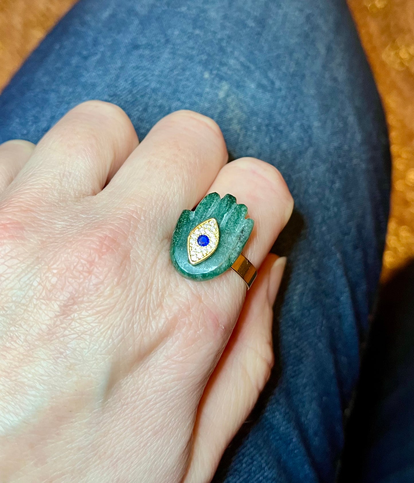 Bague main protectrice Aventurine