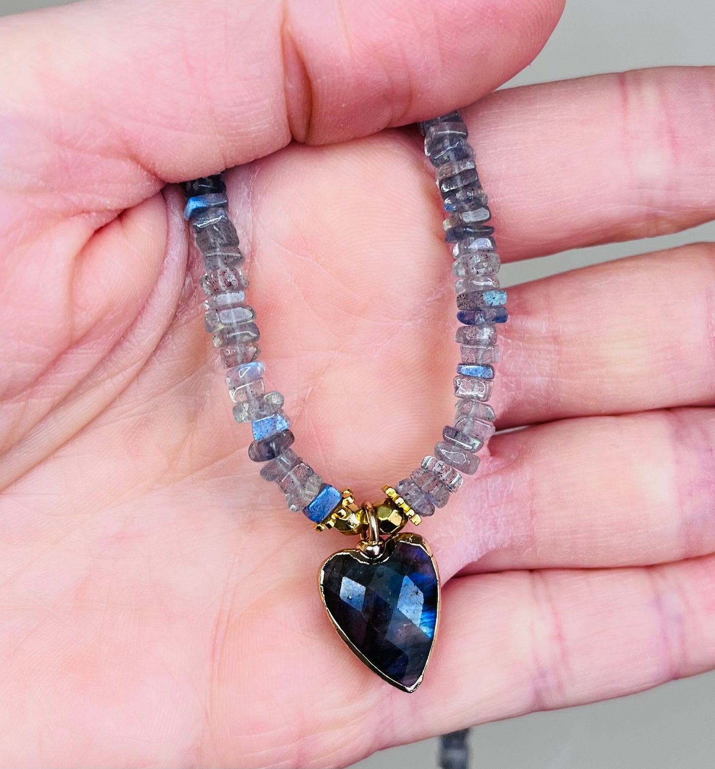 Collier cœur Labradorite