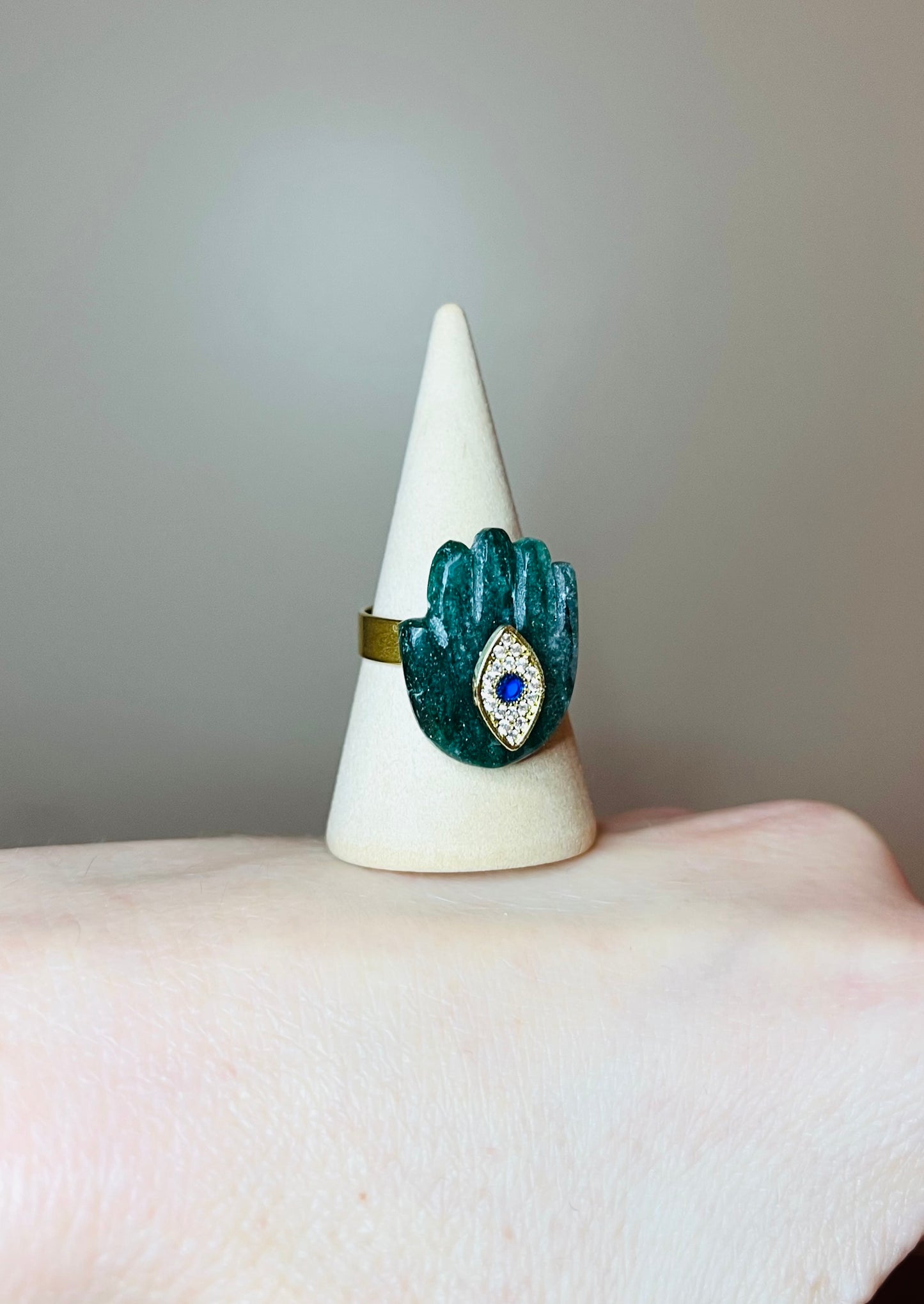 Bague main protectrice Aventurine