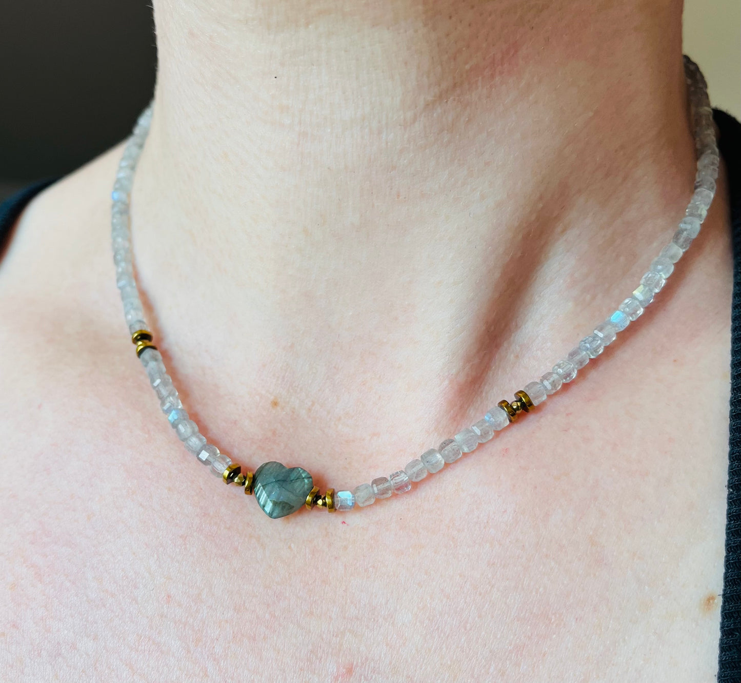 Collier cœur Labradorite