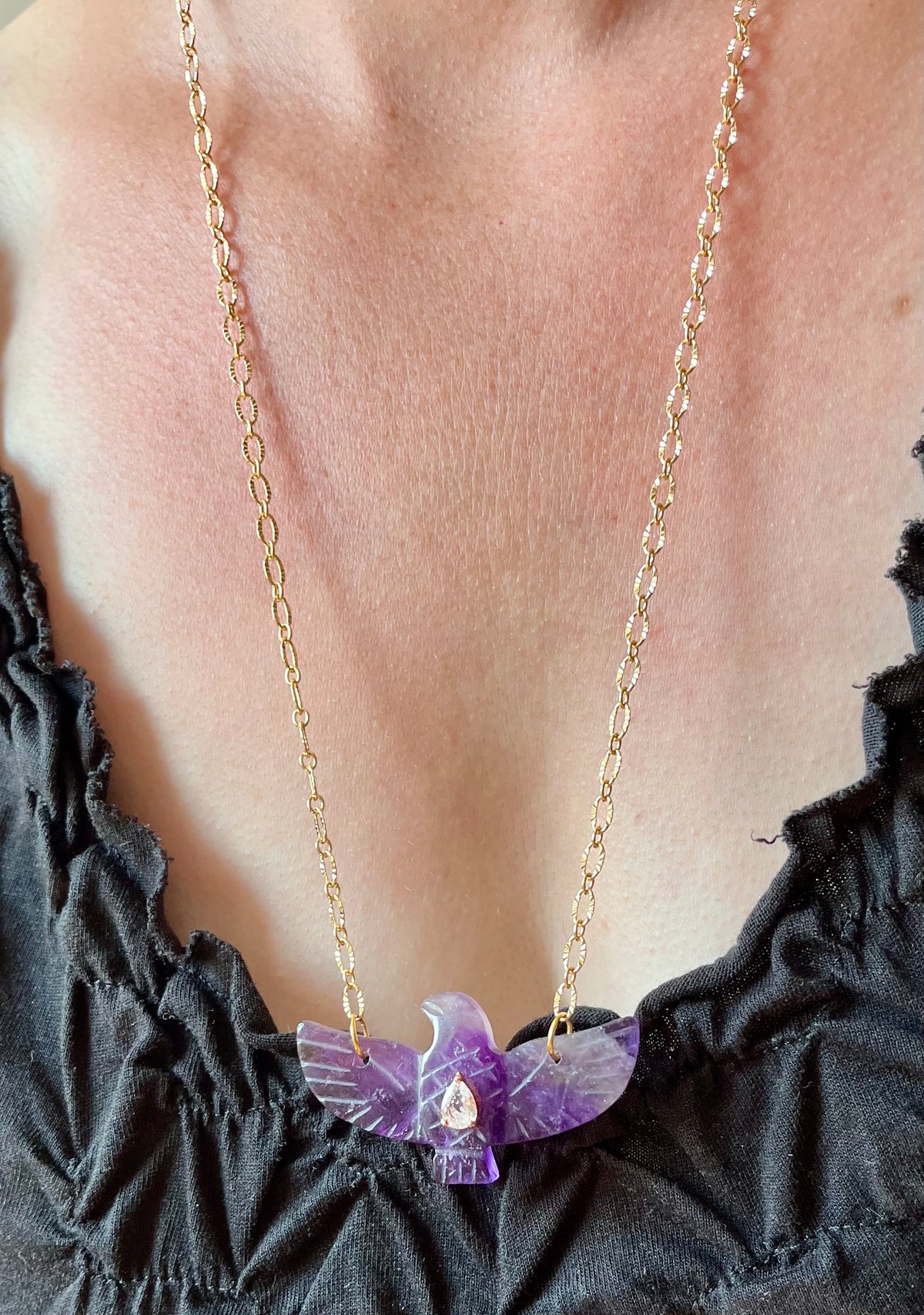 Collier sautoir phœnix Améthyste