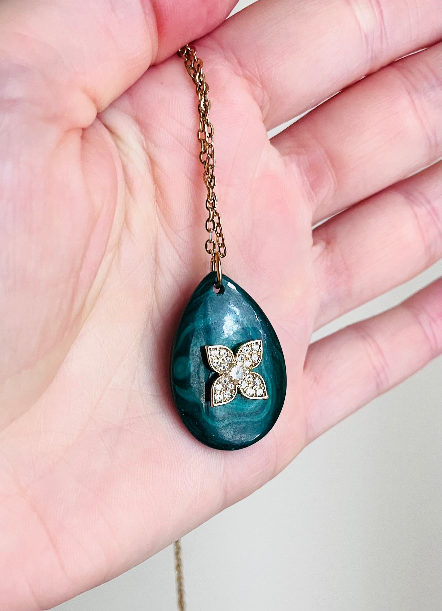 Collier sautoir Malachite