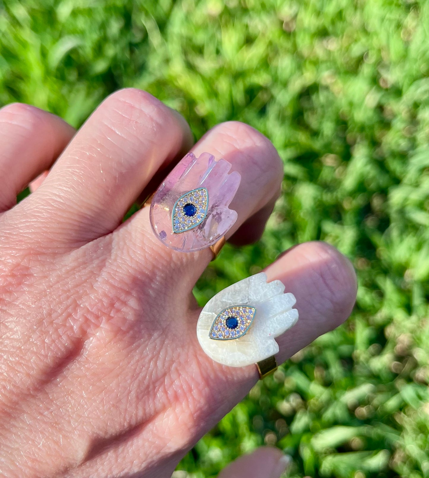 Bague main protectrice Améthyste