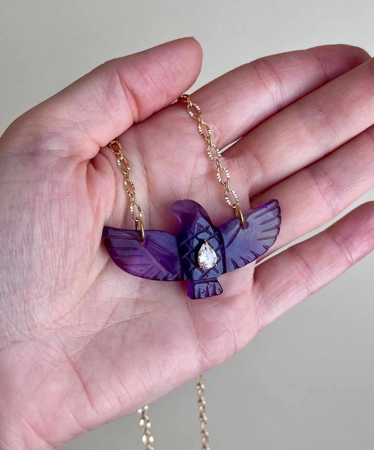 Collier sautoir phœnix Améthyste