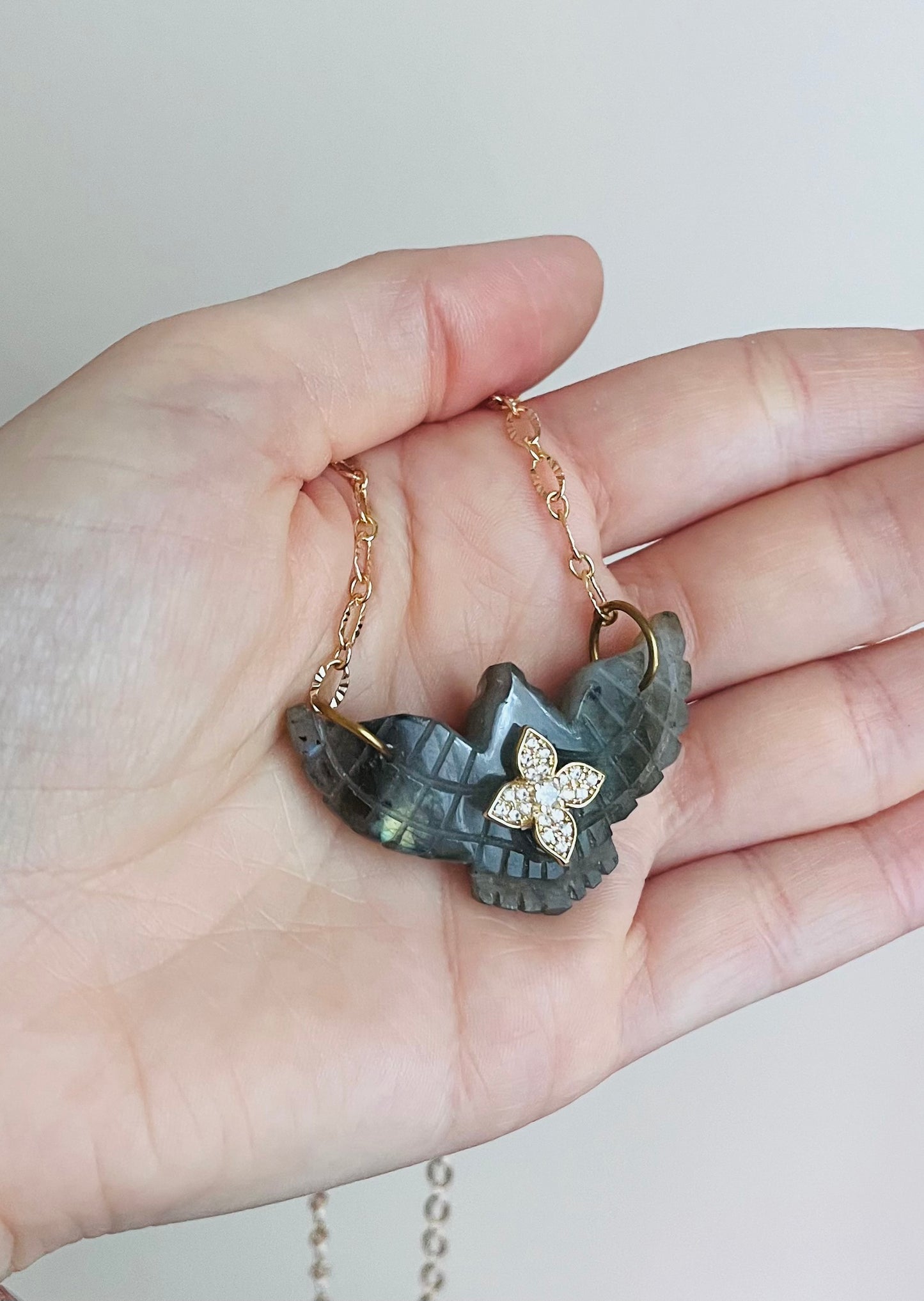Collier sautoir phœnix Labradorite