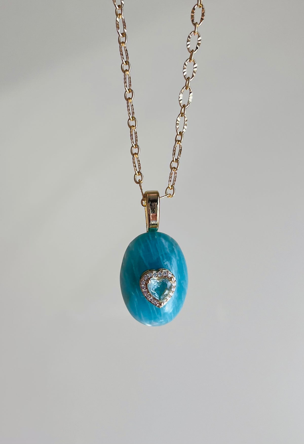 Collier sautoir grigri Amazonite