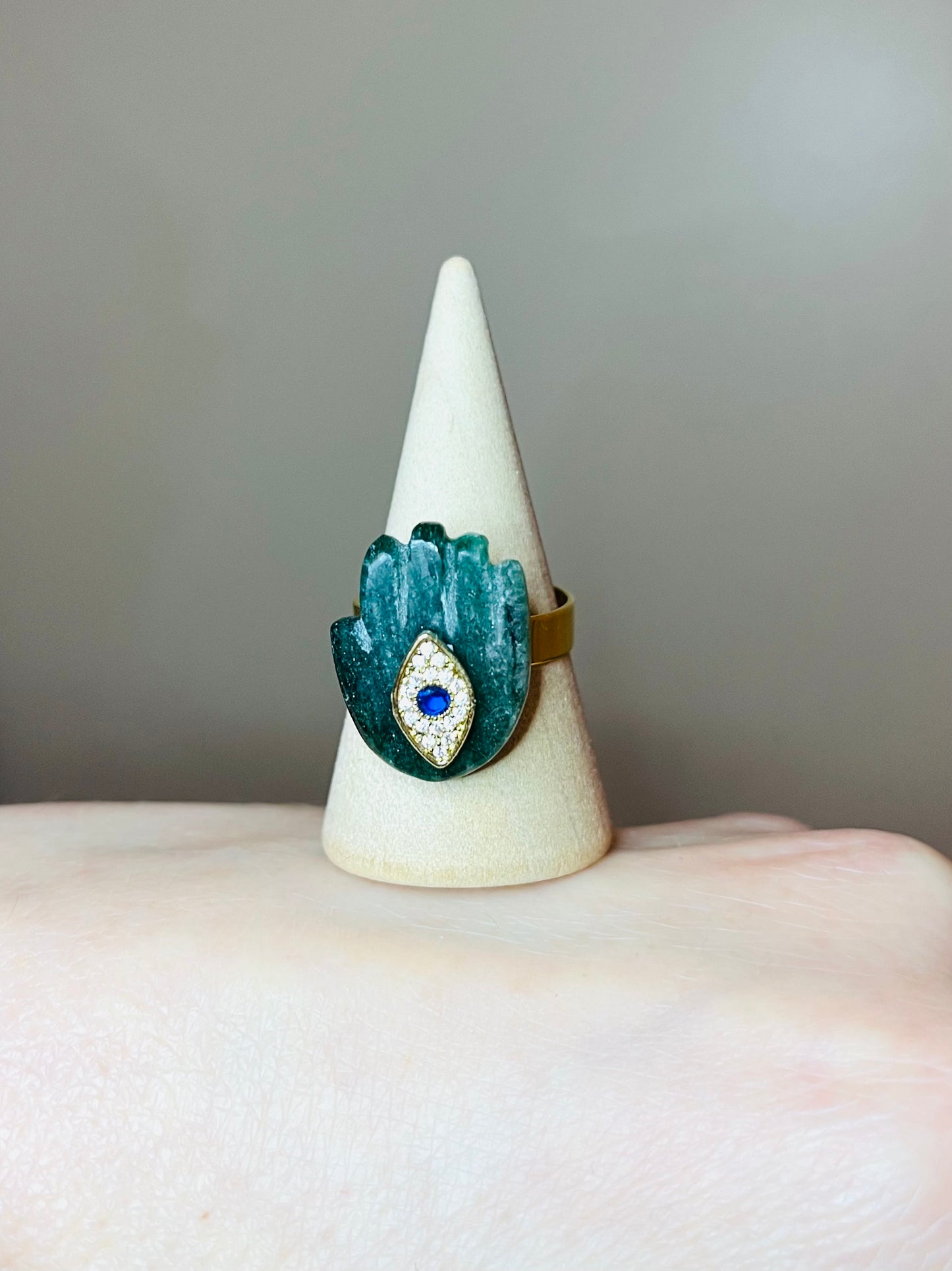 Bague main protectrice Aventurine