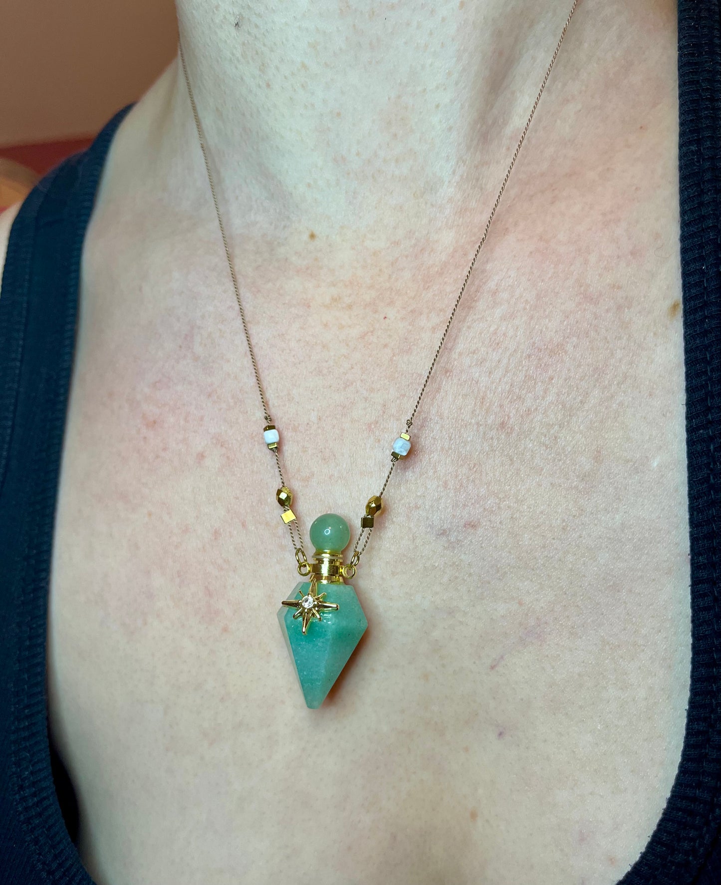 Collier talisman fiole Aventurine