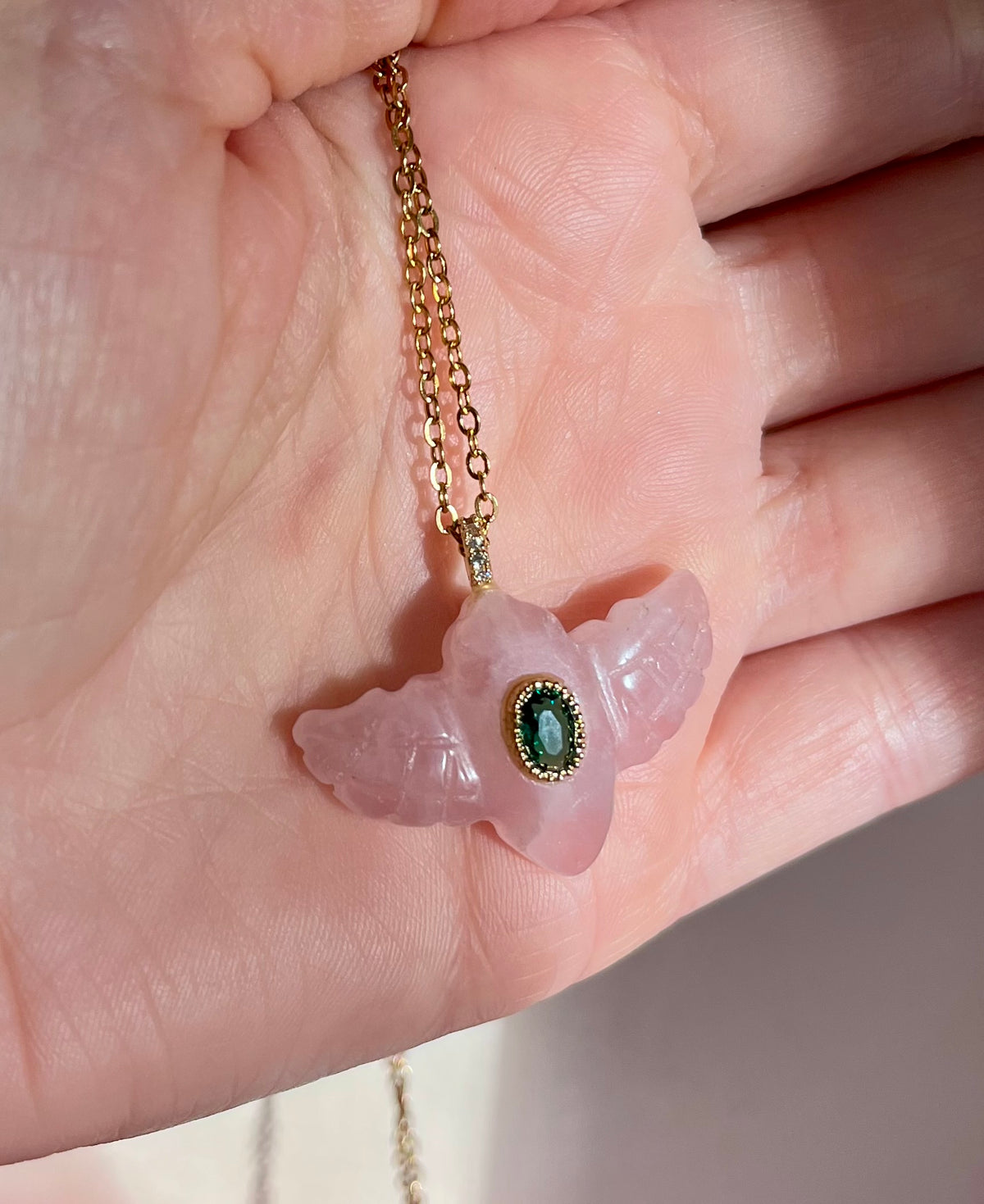Sautoir talisman Quartz rose
