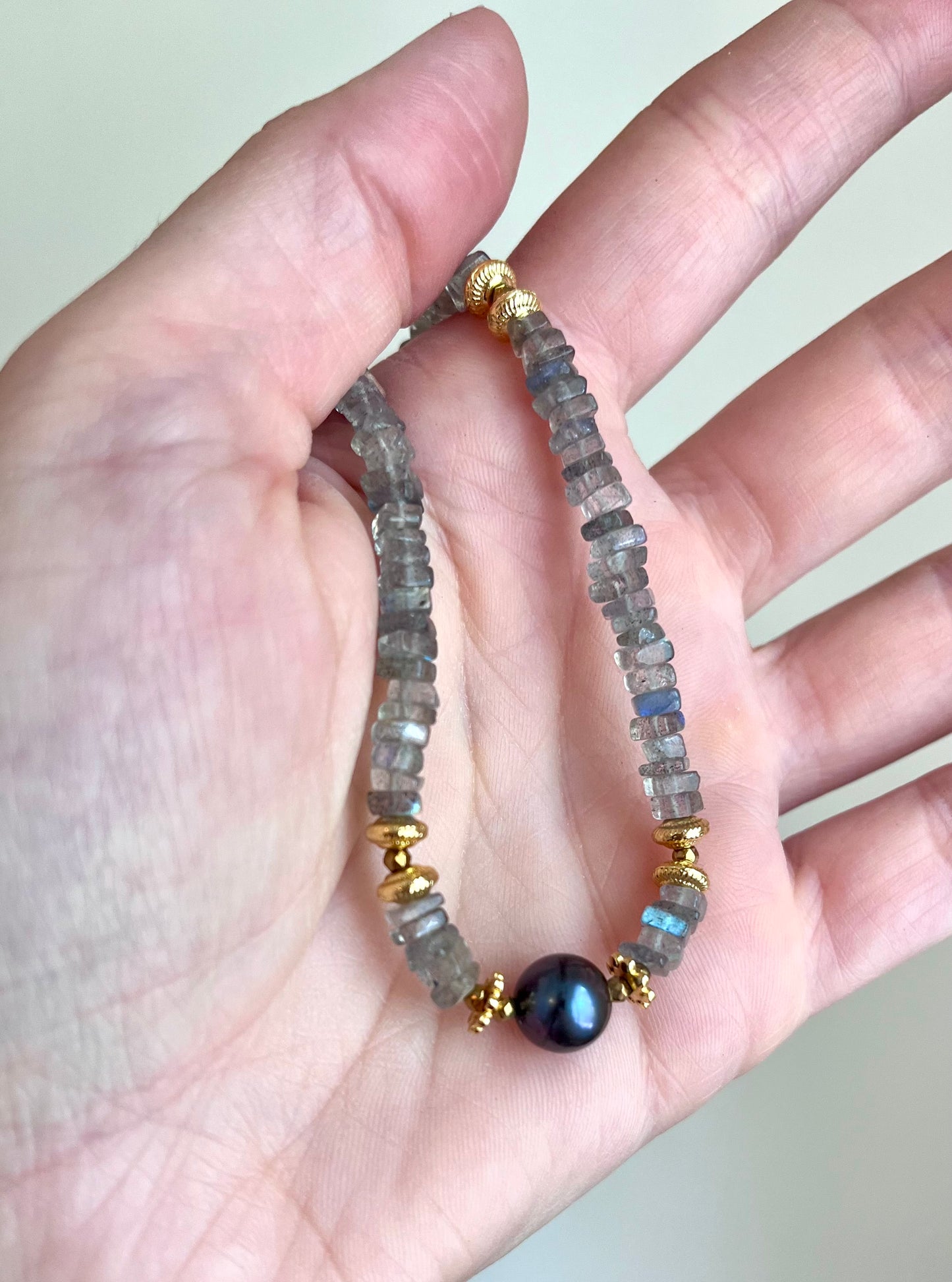 Collier Labradorite et Perle d’eau douce