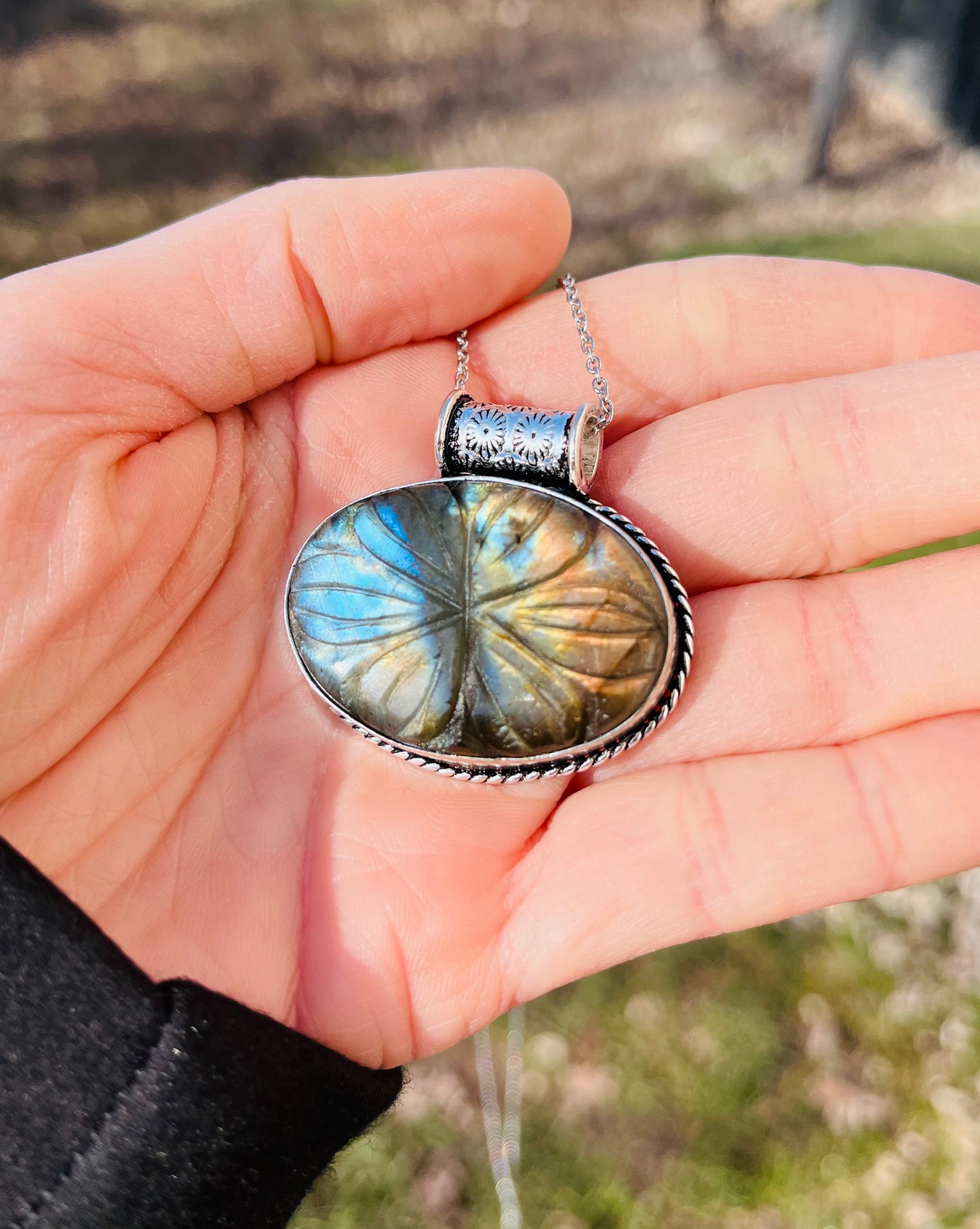 Collier sautoir Labradorite