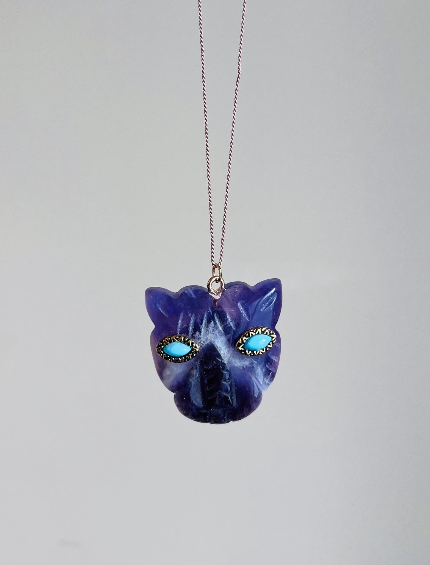 Collier sautoir talisman tigre Améthyste