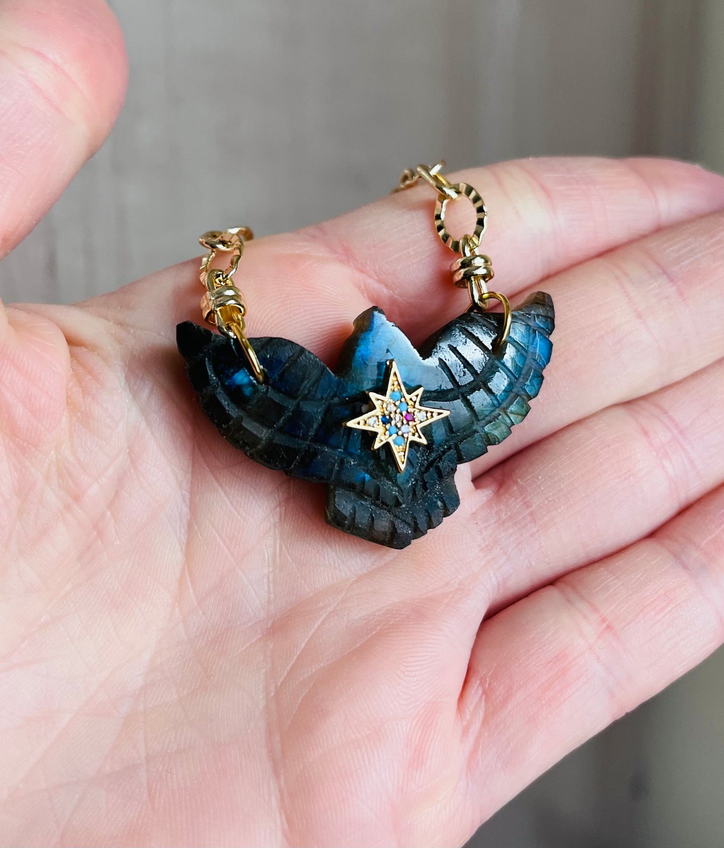 Collier phœnix protecteur Labradorite