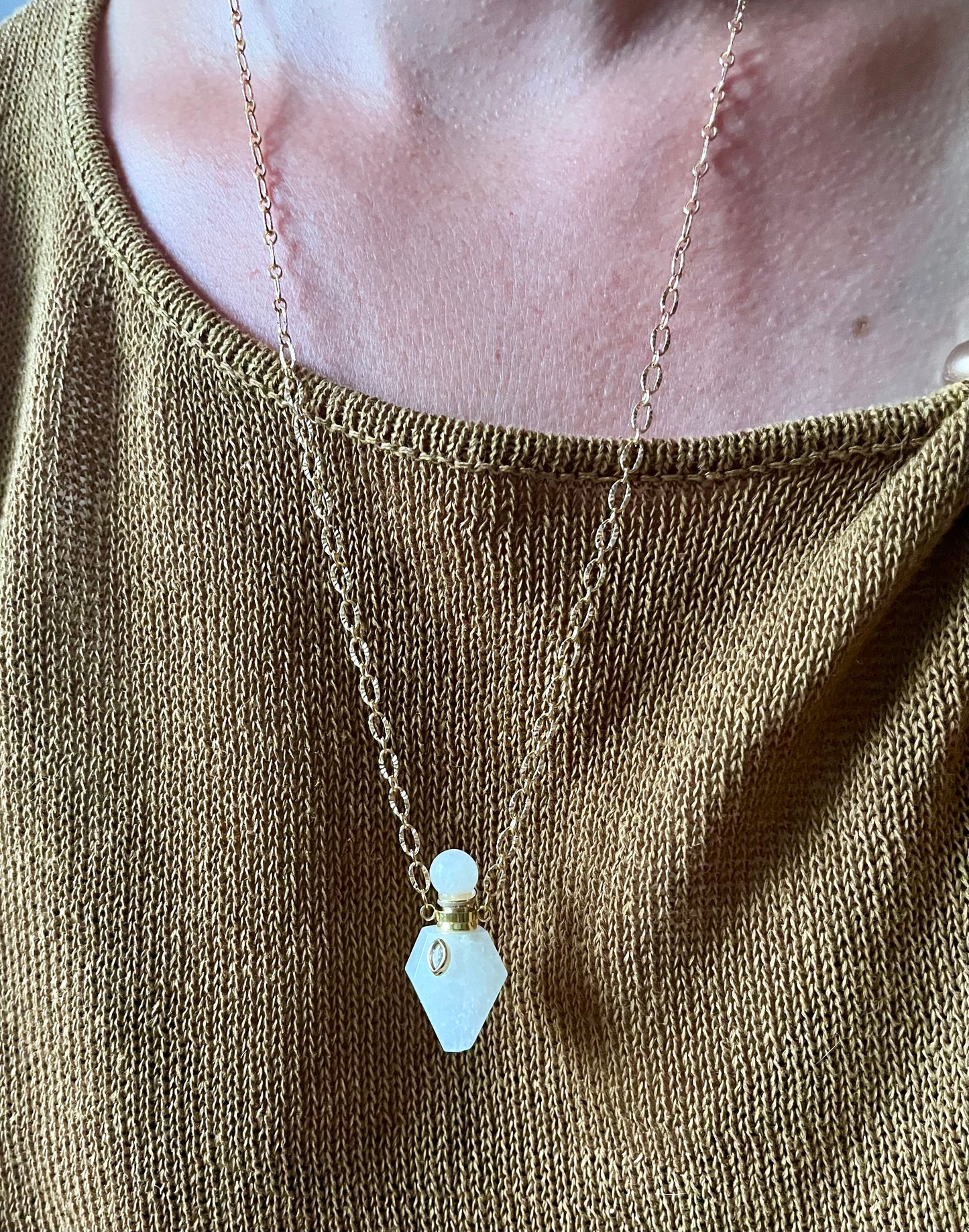 Collier sautoir grigri fiole Quartz