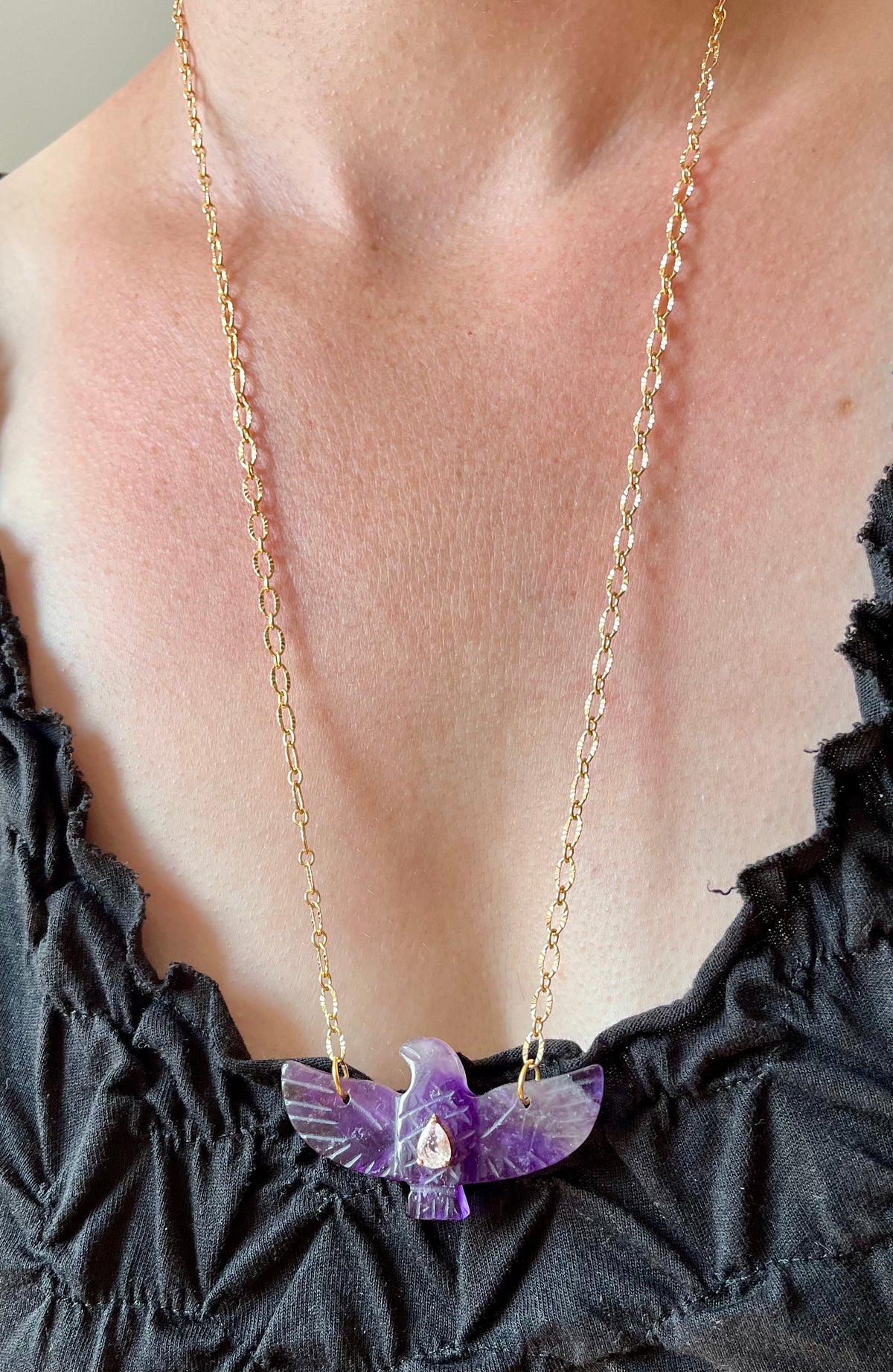 Collier sautoir phœnix Améthyste