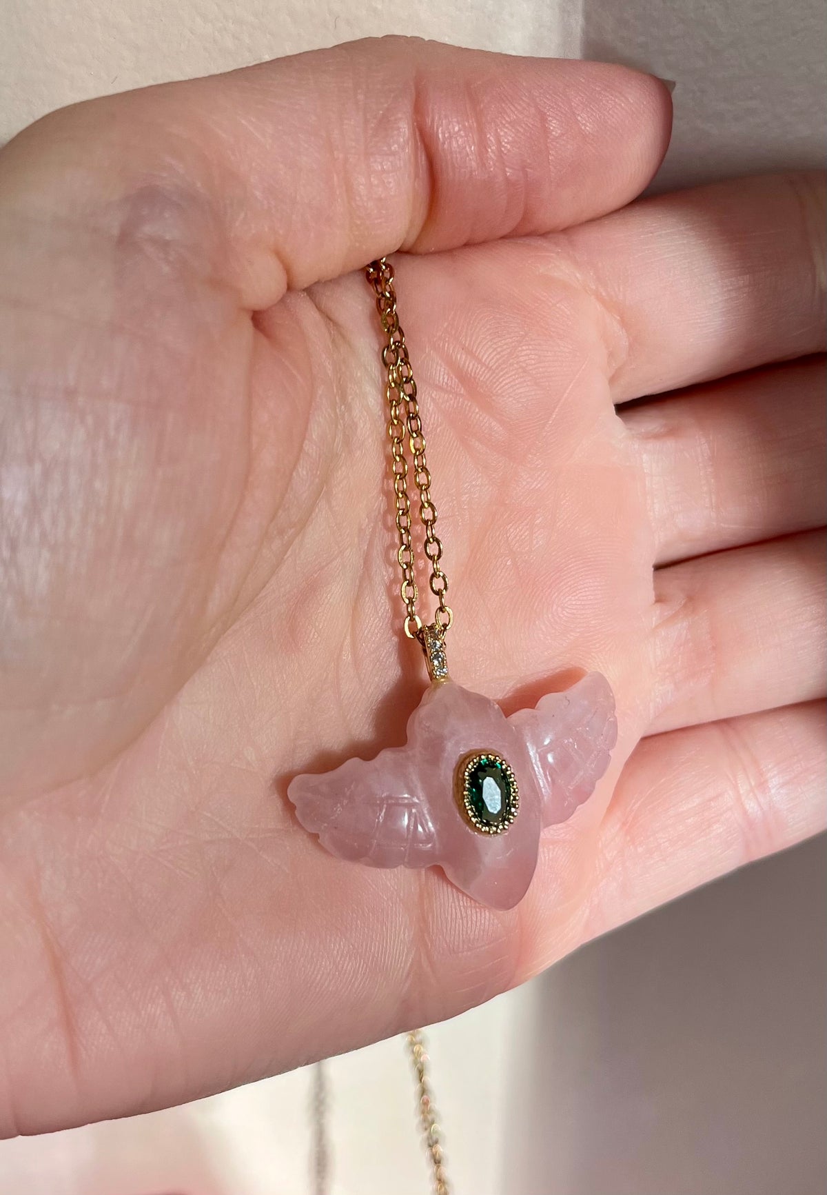 Sautoir talisman Quartz rose