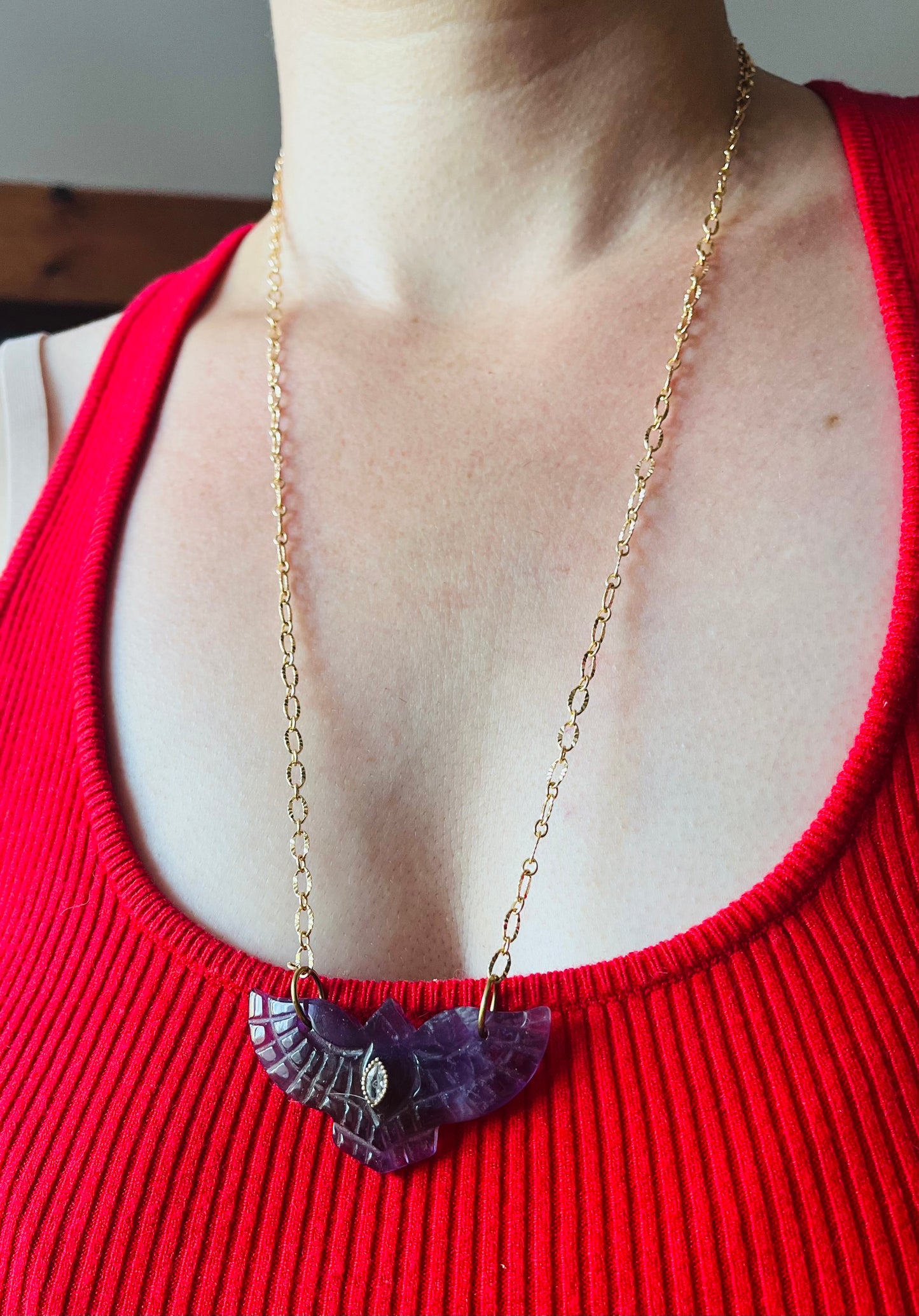 Collier sautoir phœnix Améthyste