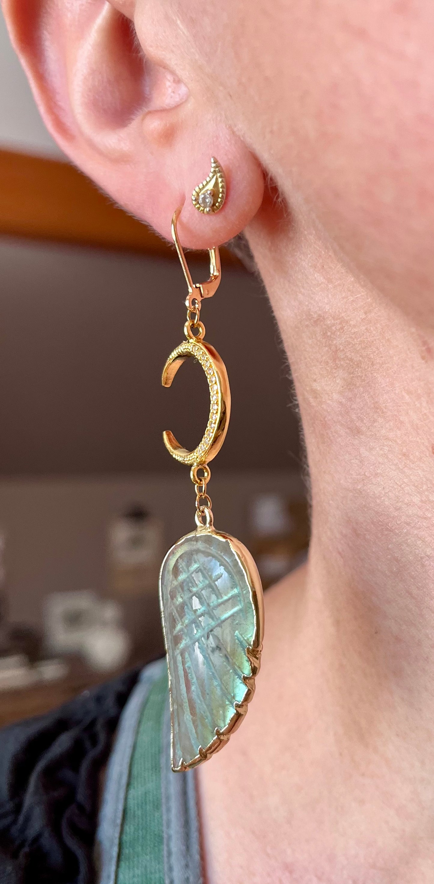 Mono boucle aile Labradorite
