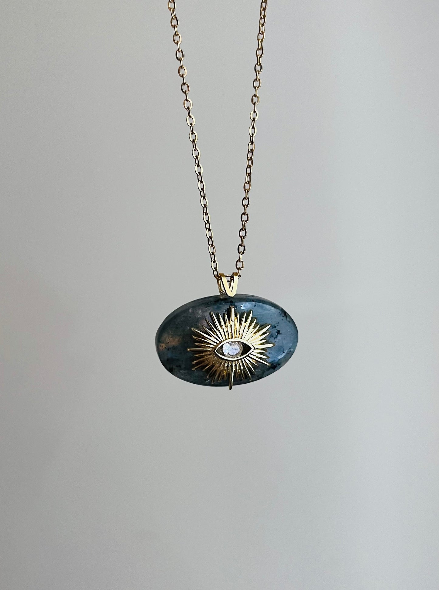 Collier sautoir protecteur grigri Labradorite