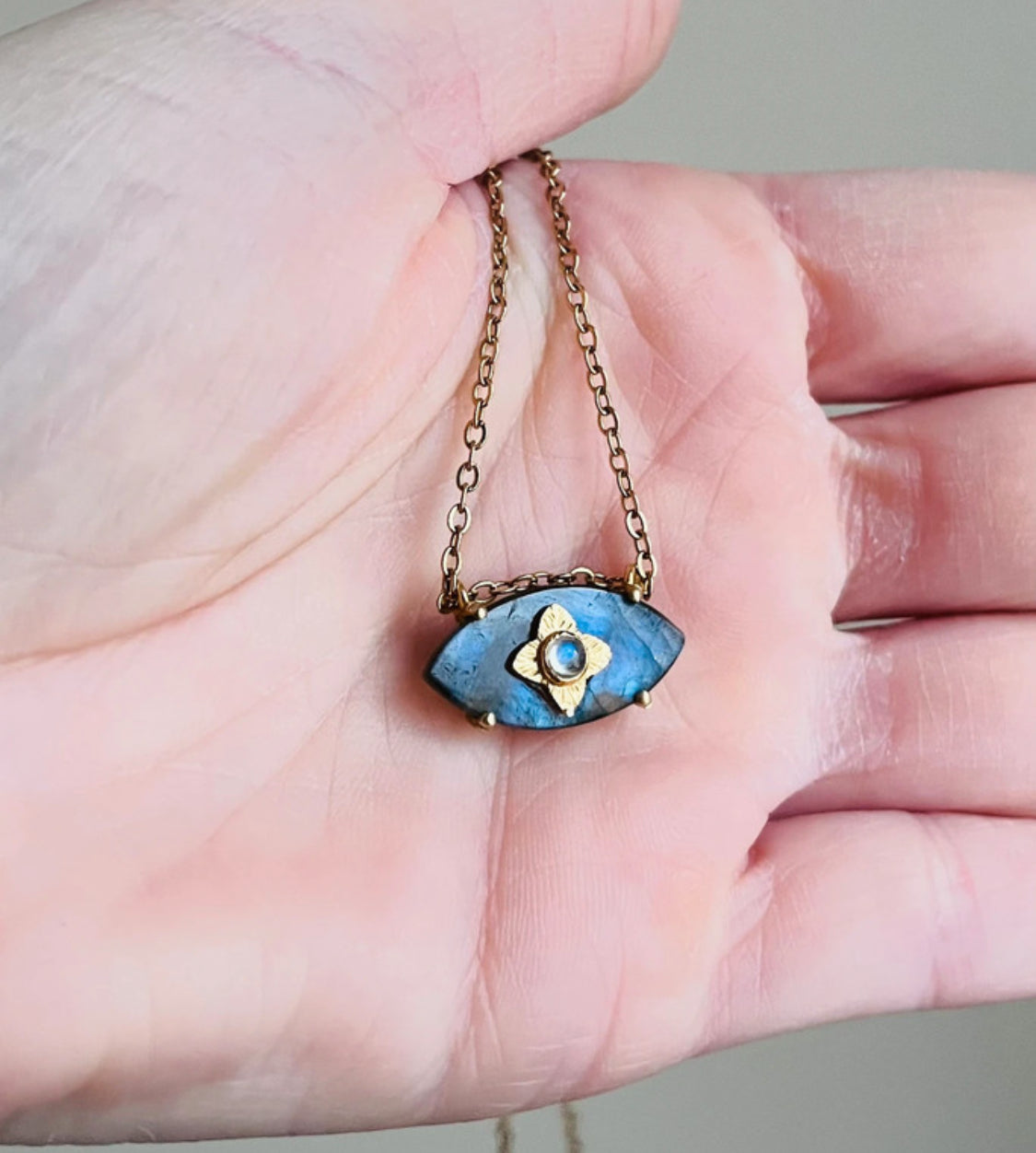 Collier talisman œil protecteur Labradorite
