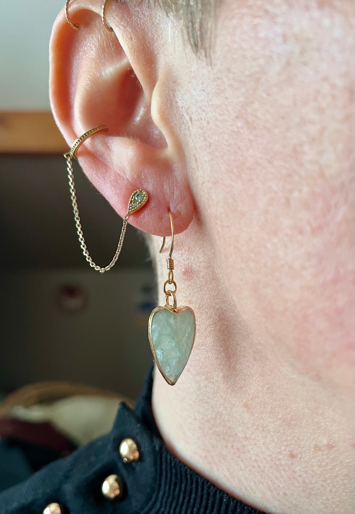 Boucles d’oreilles cœurs Aventurine