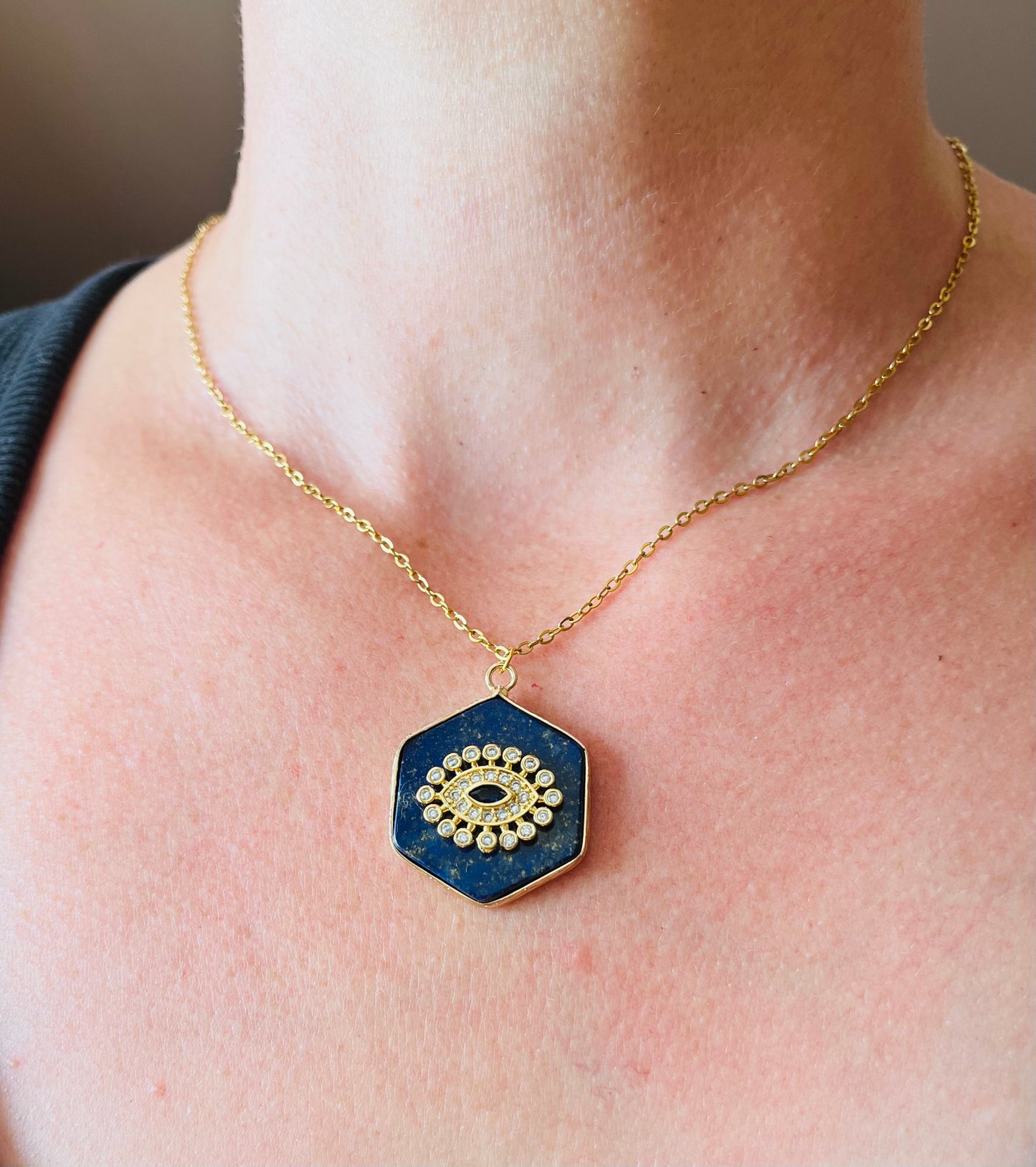 Collier talisman Lapis-lazuli