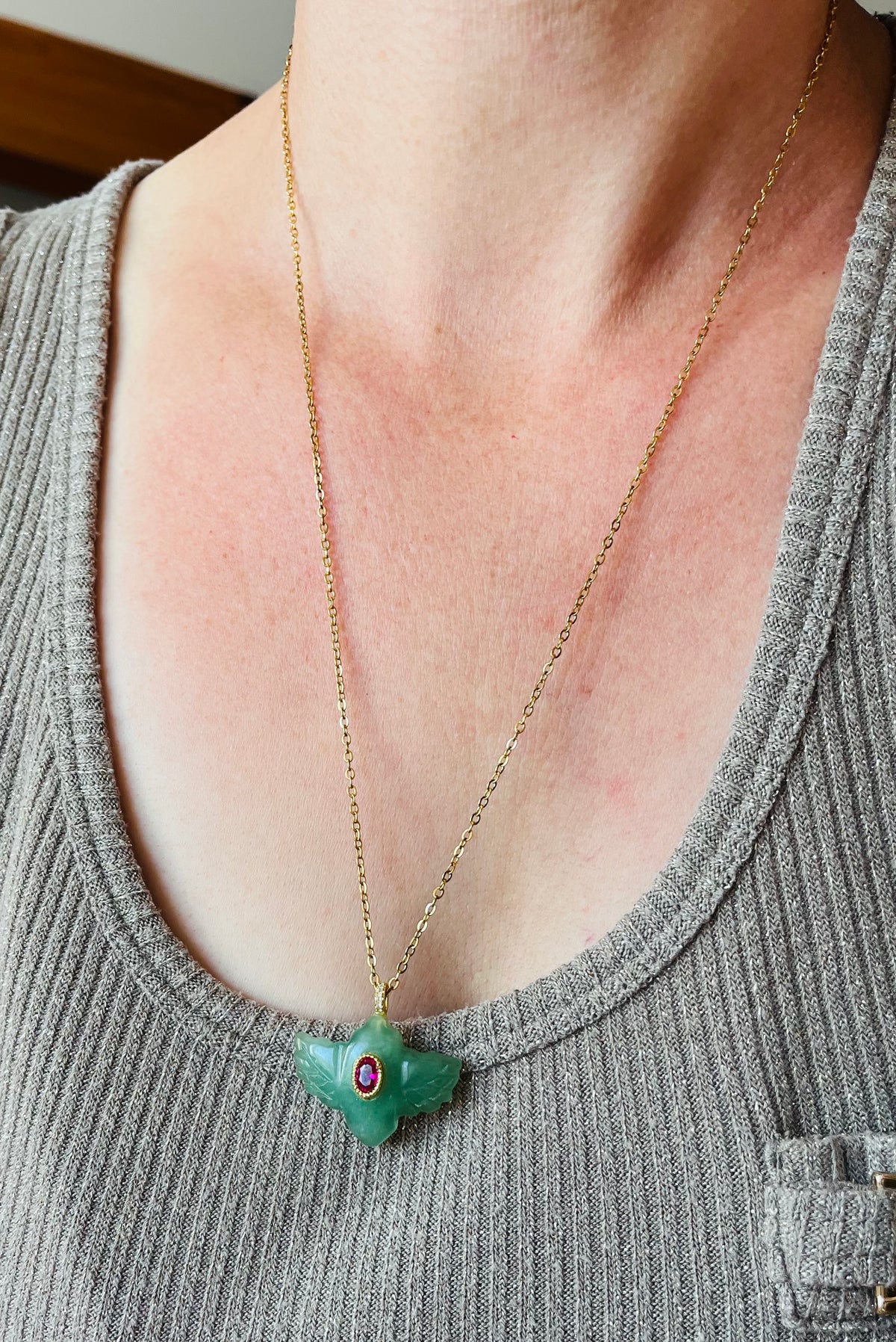 Sautoir talisman Aventurine