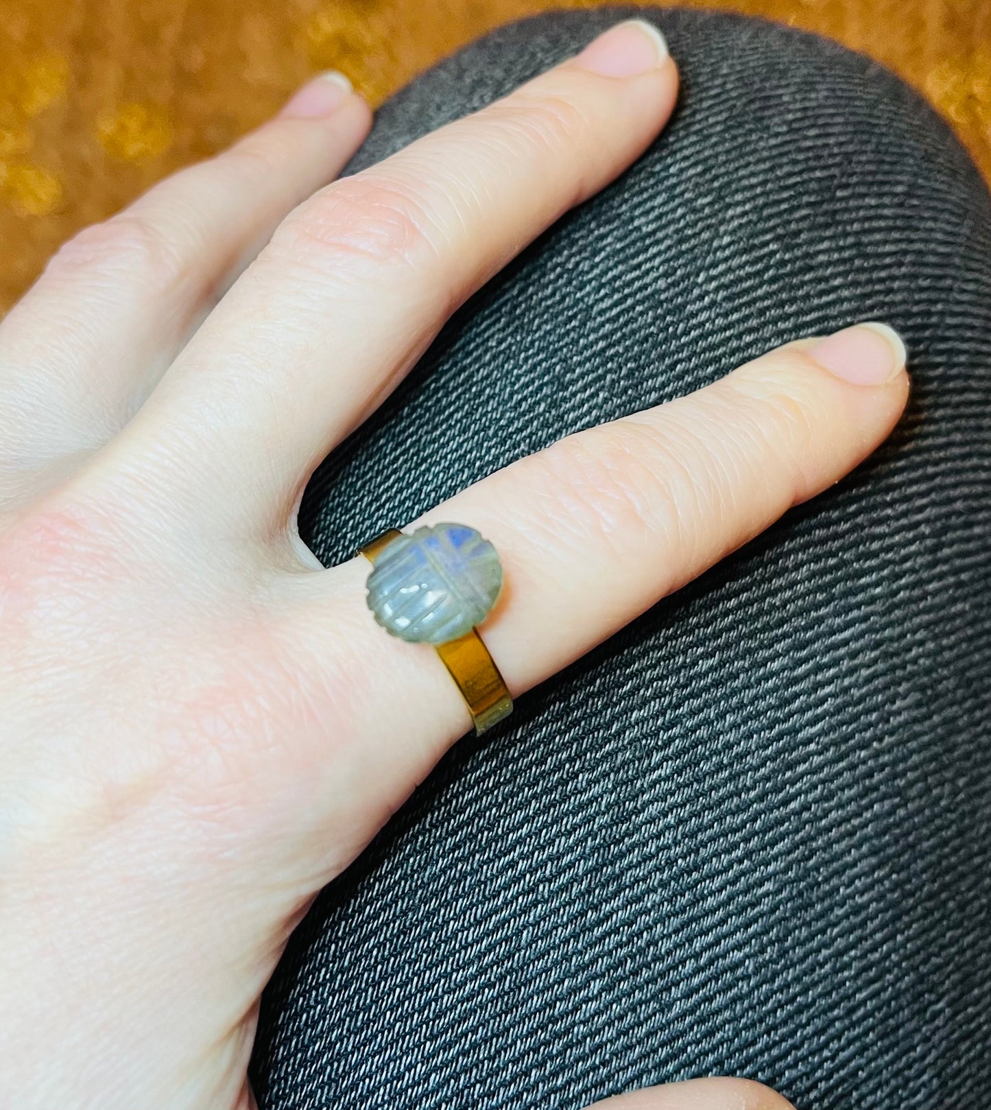Bague talisman scarabée Labradorite