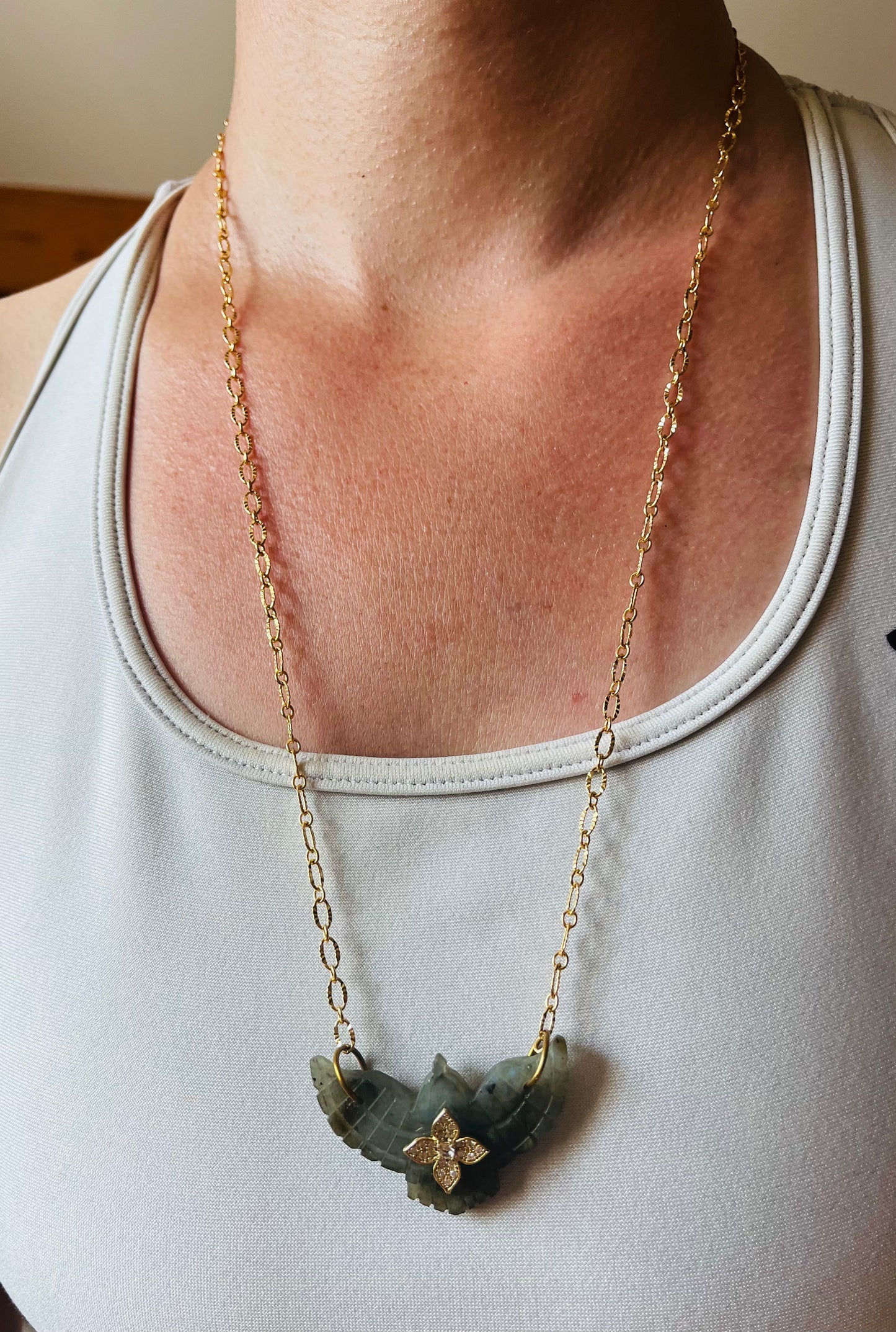 Collier sautoir phœnix Labradorite